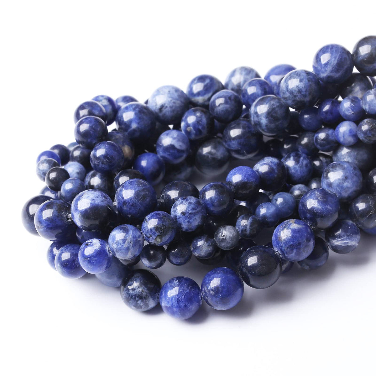 32PCS 12MM Natural Bule Sodalite Stone Beads Energy Healing Beads for DIY Jewelry Bracelet Necklace Making for Jewelry Making15Inch