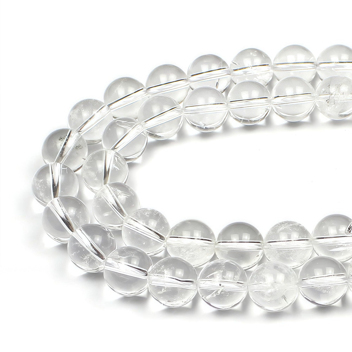 MJDCB 7A Natural White Clear Quartz Beads Gemstone for DIY Bracelet Making 15" (10mm)