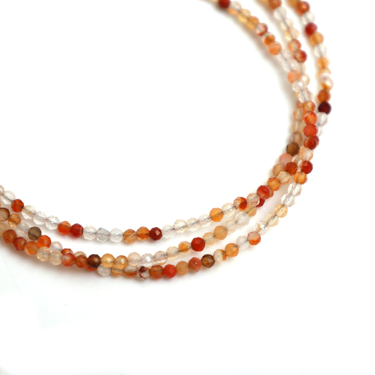 Gempires Multi Strand Beaded Bracelet Shaded Carnelian Gemstone Jewelry Hypoallergenic 8 Inch Gold Plated Lightweight Crystal Everyday Wear Jewelry
