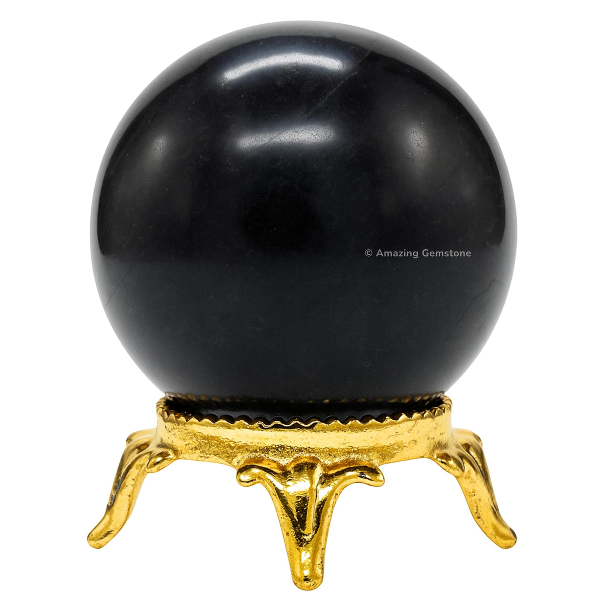 Amazing Gemstone Shungite Crystal Ball with Stand - 2 Inches Crystal Sphere Meditation Balls for Witchcraft and Decorative Balls