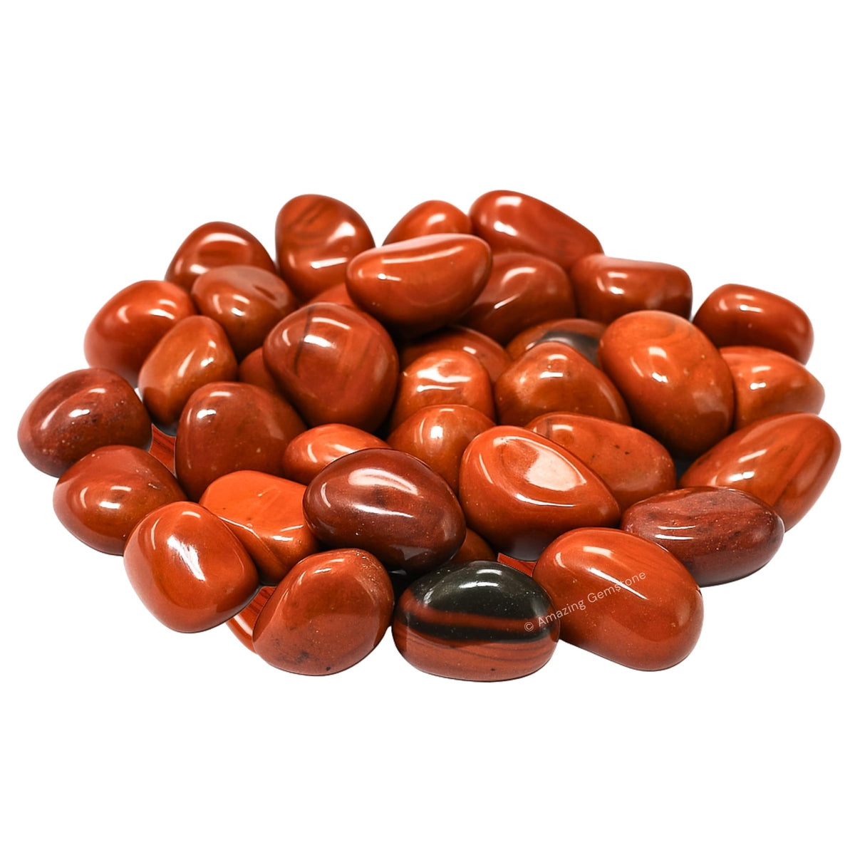Amazing Gemstone Red Jasper Crystals and Healing Stones Tumbled - 1 oz Red Jasper Stone Gem Stones, Natural Healing Stones for Energy Balance, Stress Relief - Premium Polished Gems Rocks