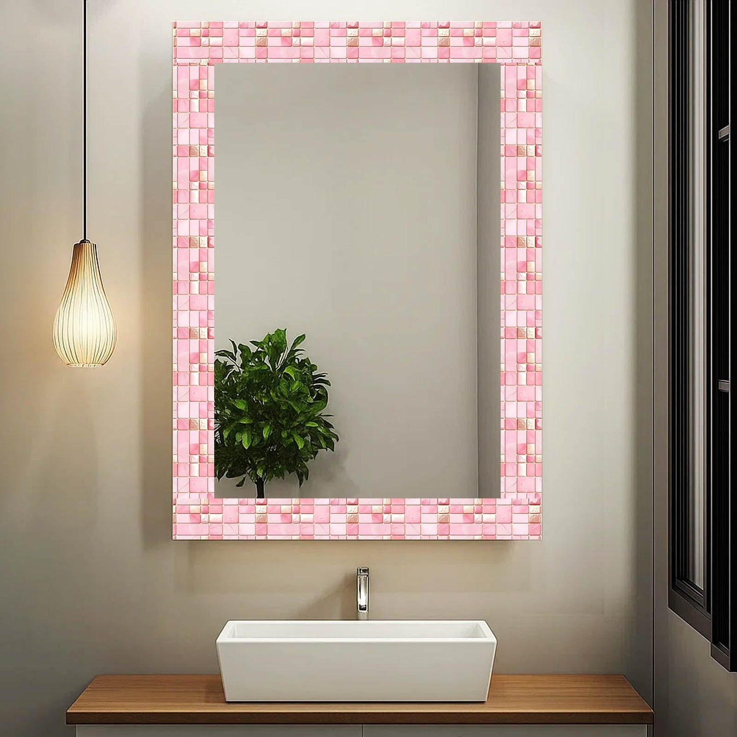 IVN Wallpaper Border Peel and Stick Decorative Wall Trim Self Adhesive Pink Marble Accent Strip for Bathroom Laundry Room Pool Area Mirror Frame Shelf Wall Edge 4x196 Inch Elegant Design