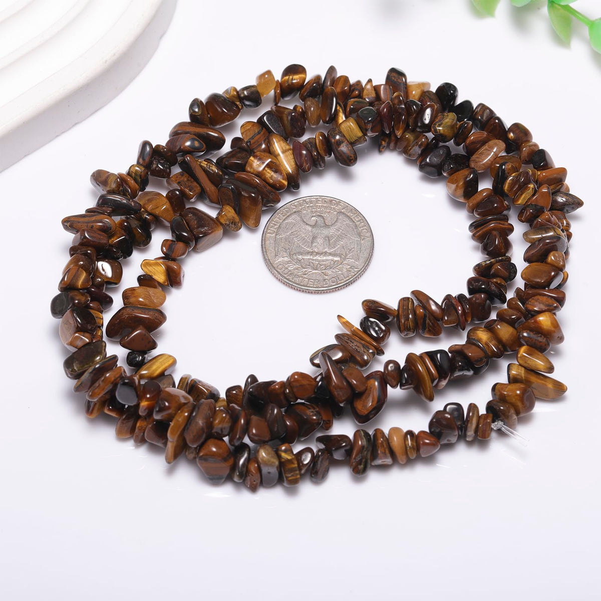 200pcs Natural Irregular Chip Stone Beads 5-8mm Tiger Eye Pre-Drilled 30-inch Strand Semi-Precious Healing Crystal Beads for DIY Jewelry Making Bracelet Chakra Crafts