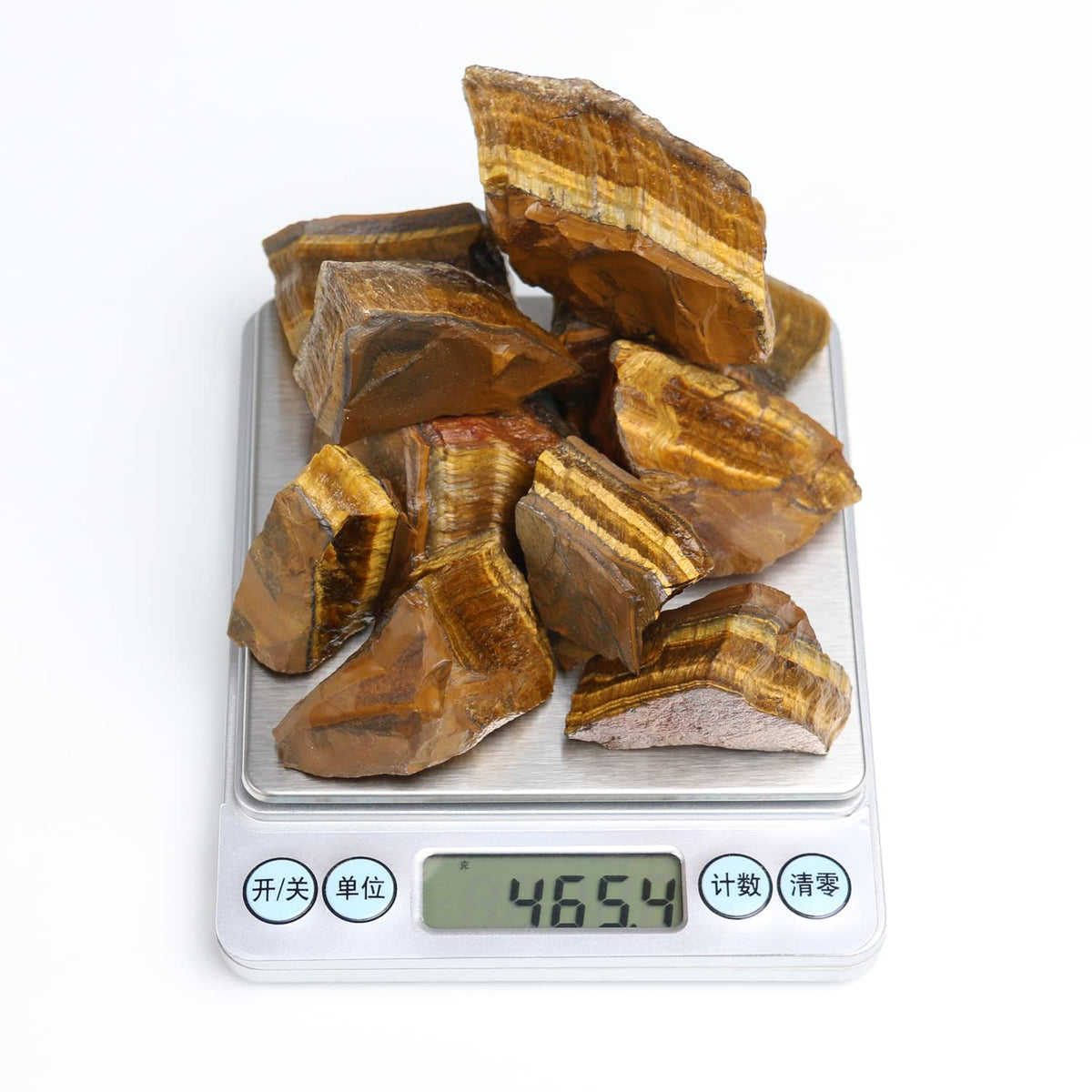 Nvzi Raw Tiger Eye Stone, Crystals and Healing Stones, Bulk Crystals, Rocks for Tumbling, Raw Crystals Bulk, Amathesis Crystal, Calcite Crystal for Decoration, Wicca, Reiki, Chakra and Energy(1LB)