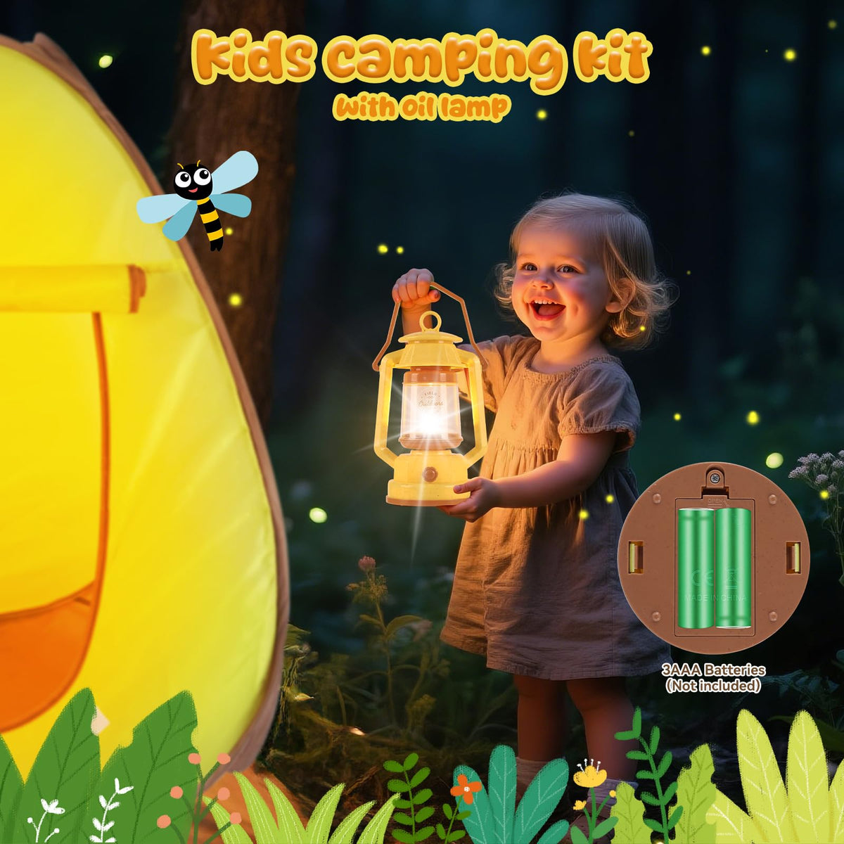 STEM Outdoor Exploration Kit for Kids Ages 3-12, 21PCS Bug Catcher Set with Pop-Up Tent Binoculars Magnifying Glass Camping Adventure Educational Toys Gift for Boys Girls Bug Catcher Kit for Toddlers