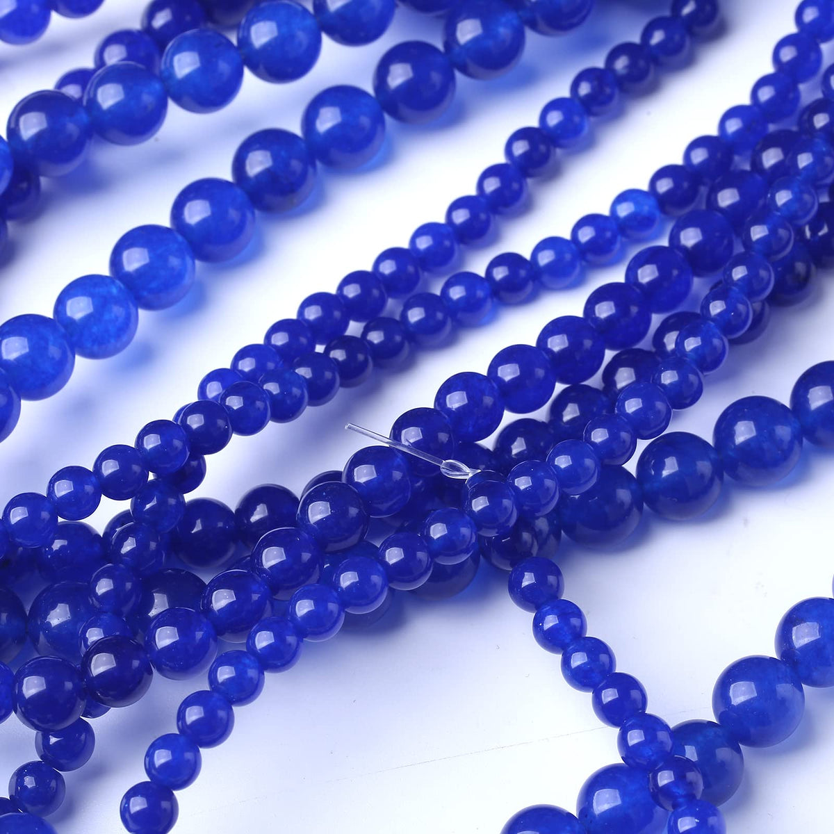 45PCS 8MM Natural Blue Chalcedony Stone Beads Energy Healing Beads for DIY Jewelry Bracelet Necklace Making for Jewelry Making15Inch