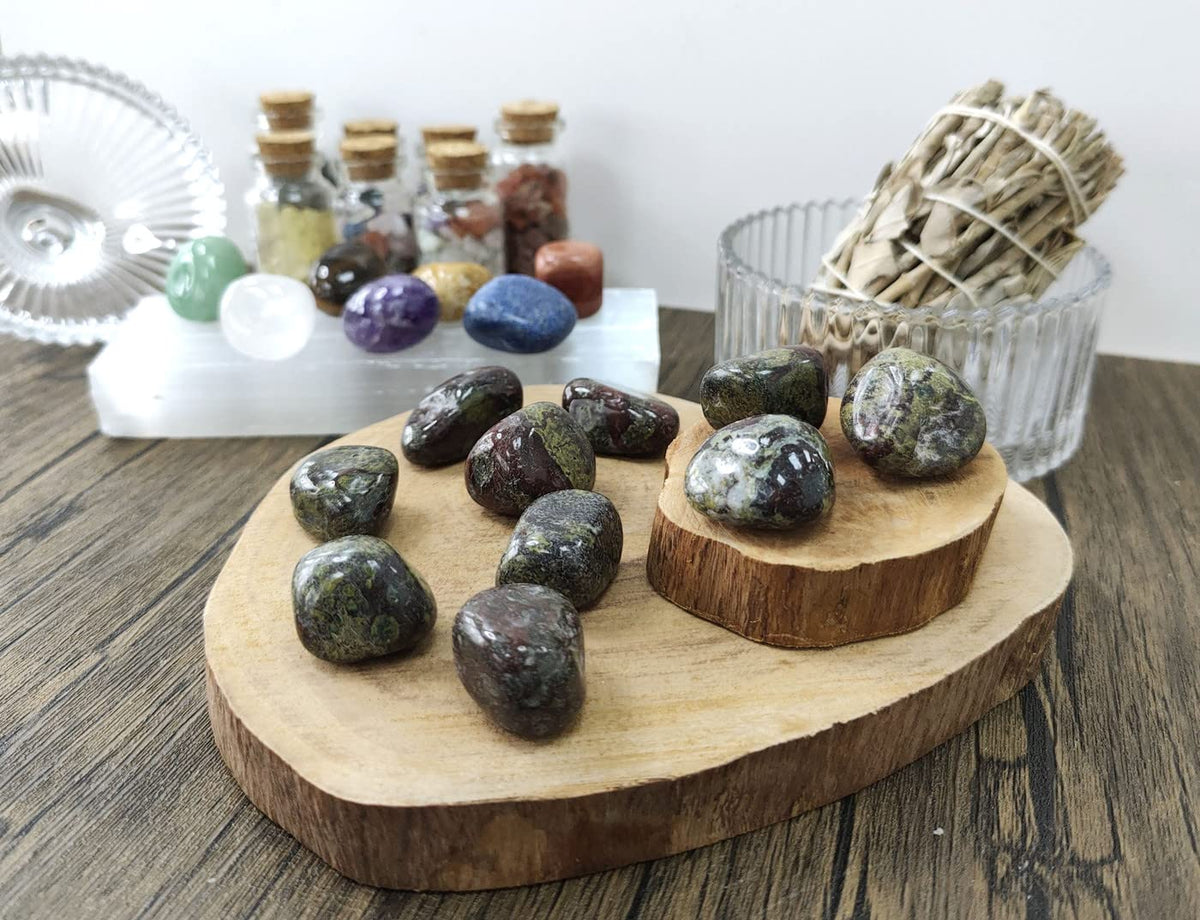 MAIBAOTA Dragon Bloodstone Tumbled Crystals Polished Stones Natural Gemstones Decorative Stones for Vase