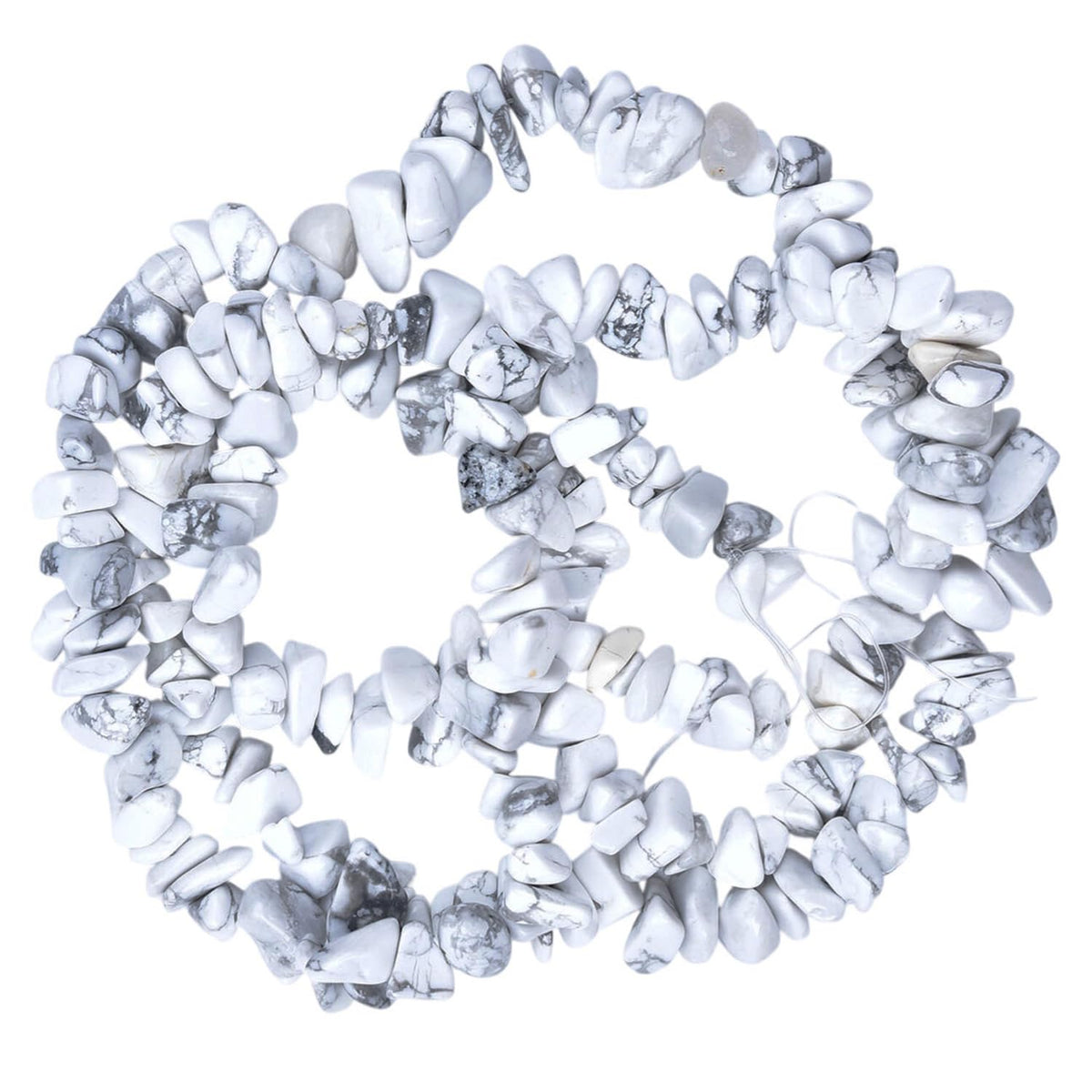 Natural Chip Stone Beads 450pcs White Howlite Chips 5-8mm Genuine Real Irregular Healing Crystal Rocks Hole Drilled DIY Loose Gemstone Beads for Jewelry Making Bracelet Earrings Necklace Crafting