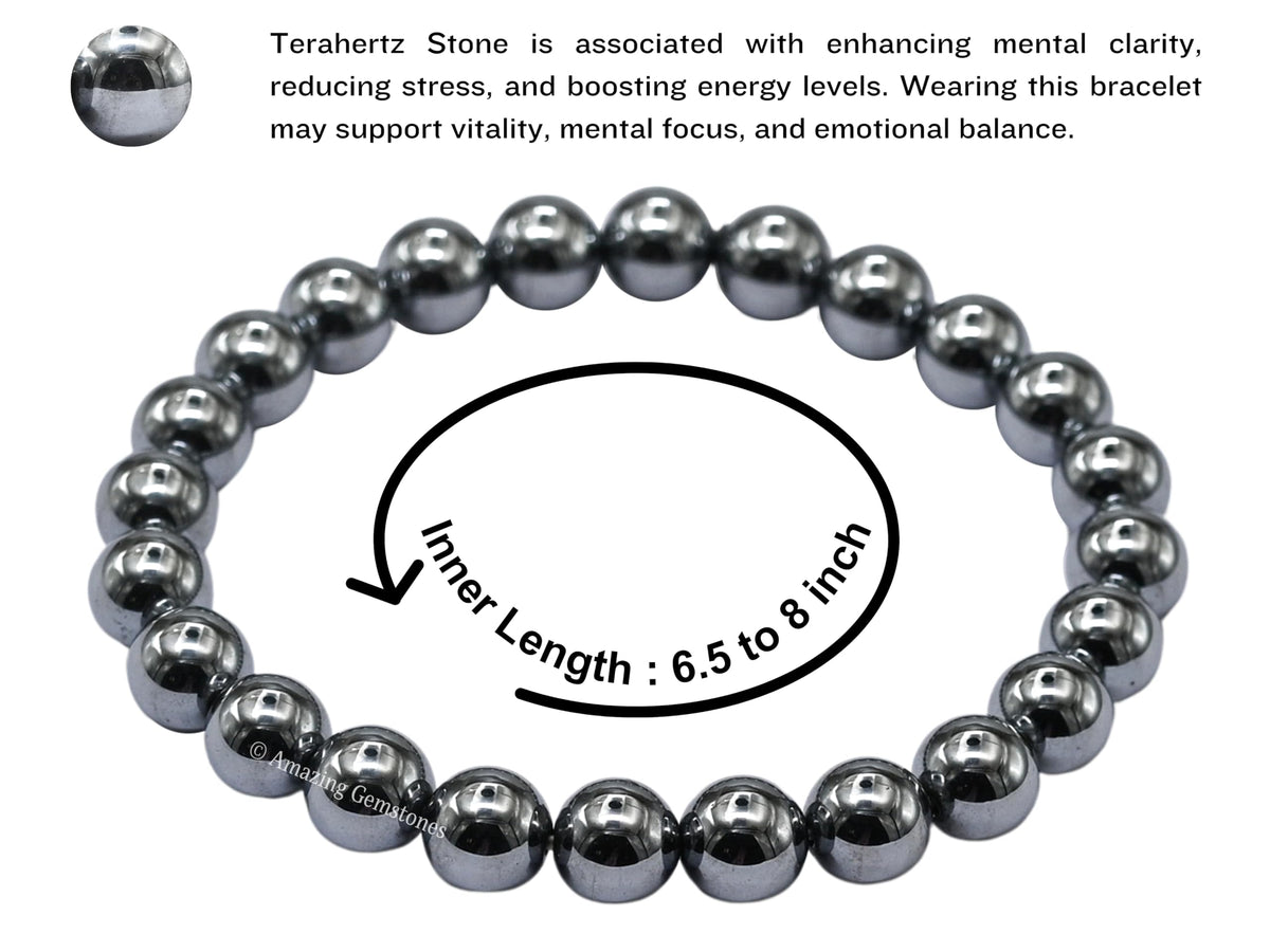 Amazing Gemstone Crystal Bracelet for Women Men's Gifts - Protection Healing Crystal Bracelet - 8mm Gemstone Beaded Stretchable Bracelet Pulseras Para Hombres Mujer Stocking Stuffers Mothers Day Gift (Terahertz)