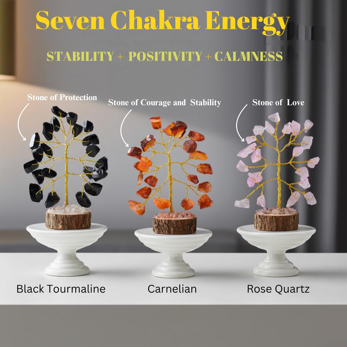 ANAYA AGATE Crystal Tree Set of 12 Unique Birthday Gifts for Women,Sister,Mom,Home Office Decor,Shelf Decoration for Positive Energy,Bring Good Luck,Money,Reiki Healing, Chakra Tree of Life Gift Sets