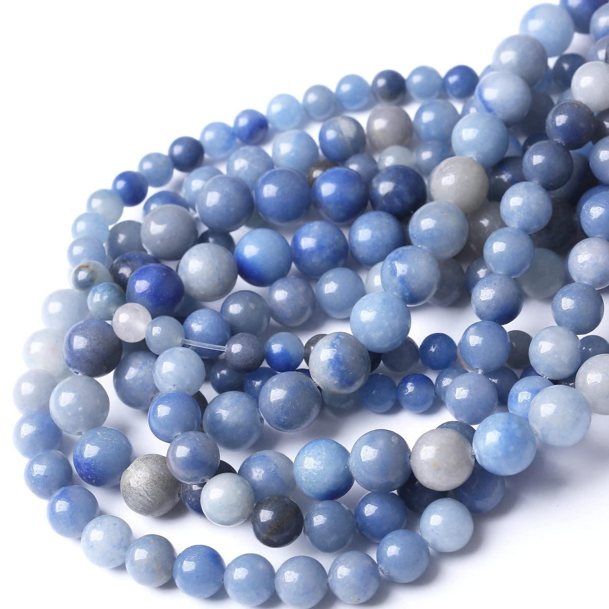10MM Blue Aventurine Round Loose Beads Natural Gem Beads Crystal Energy Stone Beads for Jewelry Making DIY Bracelet Necklace