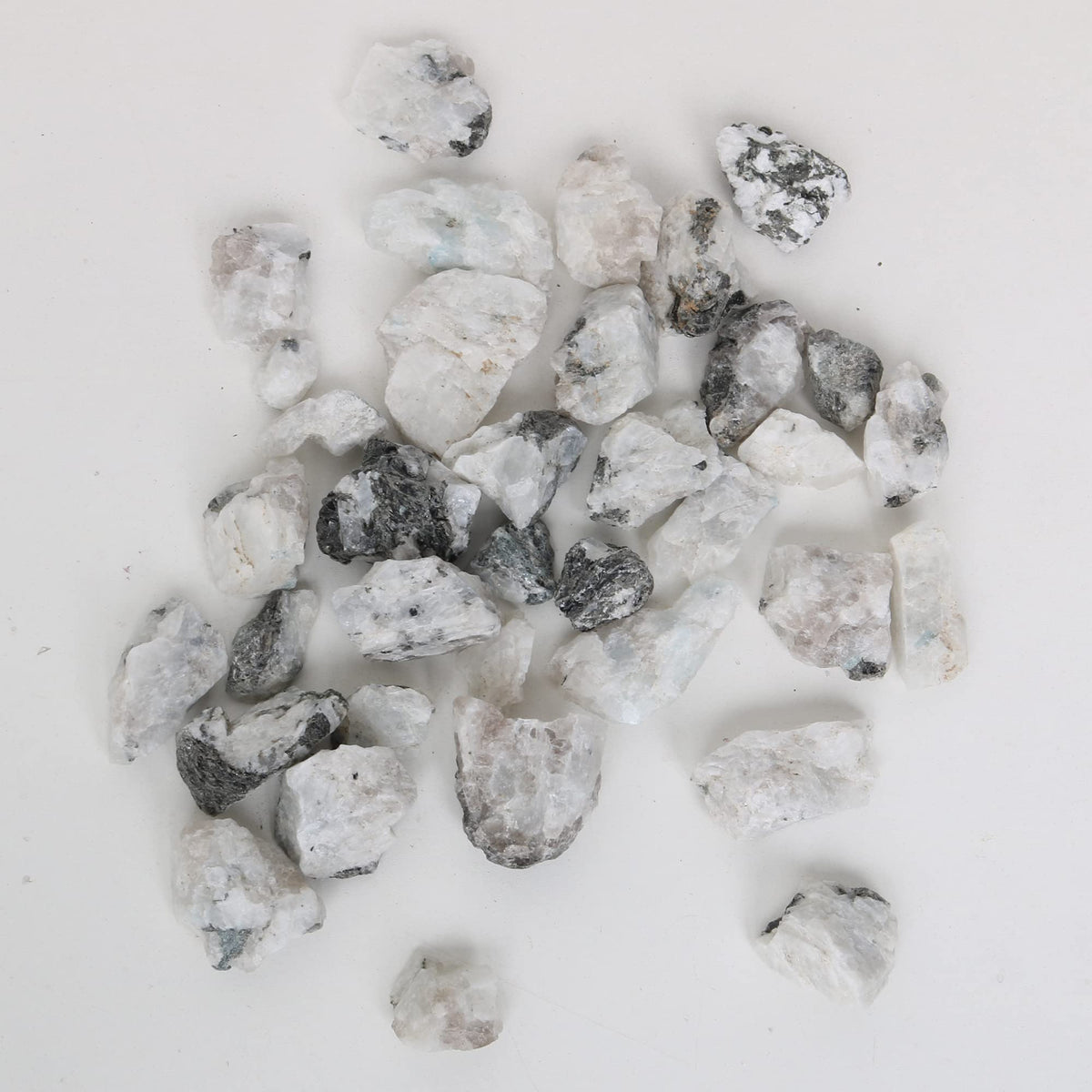 REAL-GEMS Natural Raw Healing Crystals Rough Stones for Tumbling, Cabbing, Polishing, Wire Wrapping, Wicca & Reiki Crystal Healing, Mix Gemstones,7 Chakra (Moonstone)