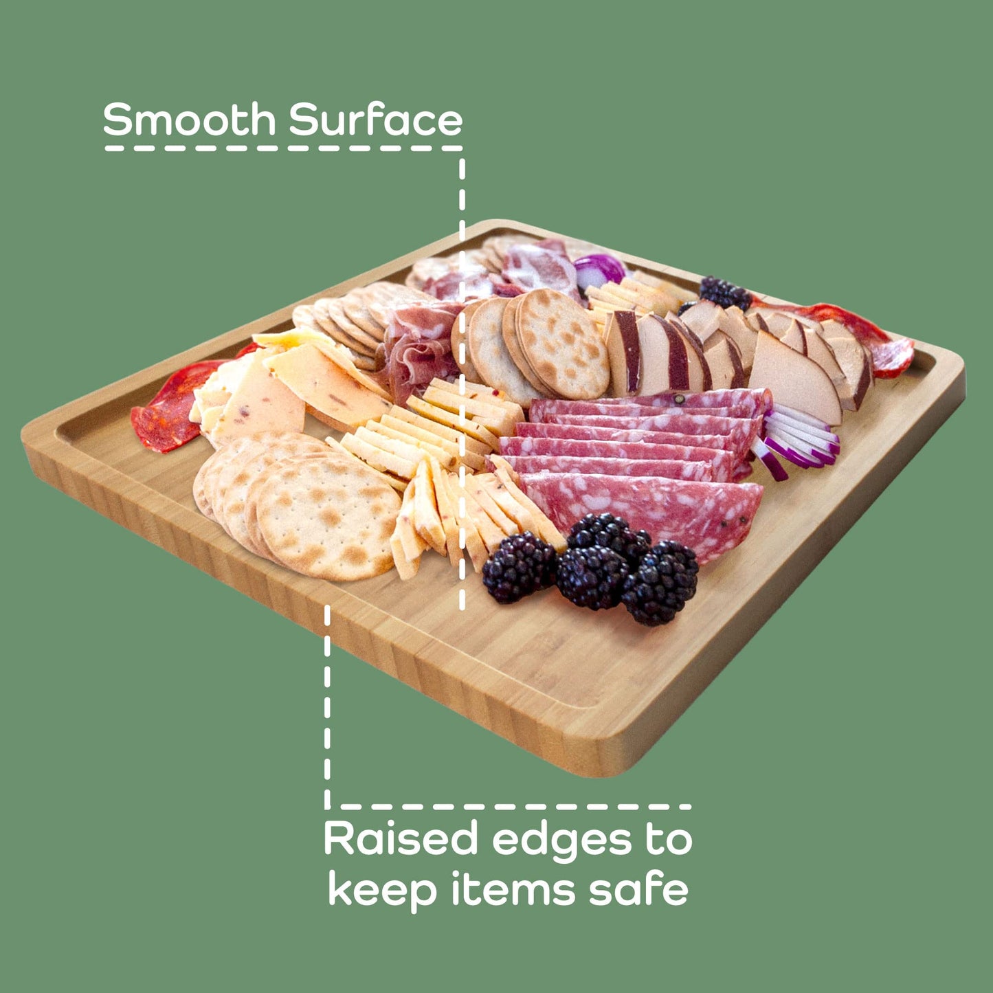 BambooMN Organic Bamboo Serving Tray, Vanity, Tea, Appetizers, Snacks, Charcuterie Board, 11"x5.5"x0.6" - 30 Trays