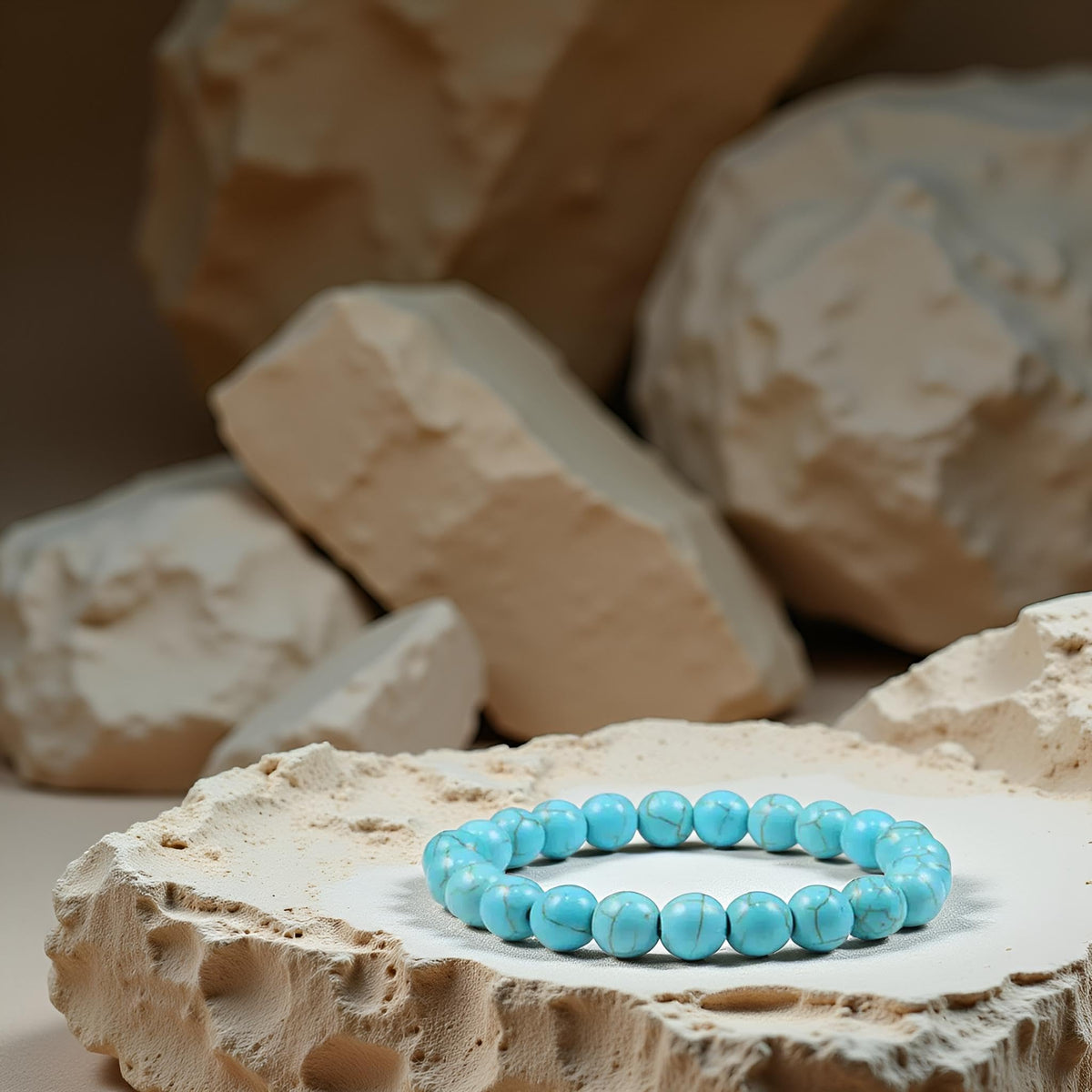 CHELYQST Tur_quoise Bracelet - Stone of Safety,Stretch Natural Stone Crystal Beads Jewelry Gifts for Women Men Unisex Adult,8mm
