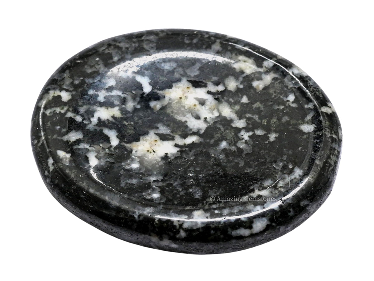 Amazing Gemstone Black and White Tourmaline Worry Stone Crystals & Healing Stones - Worry Stones for Stress Relief Gifts - Piedra Crystal Fidget for Meditation - Stocking Stuffers and Birthday Gifts