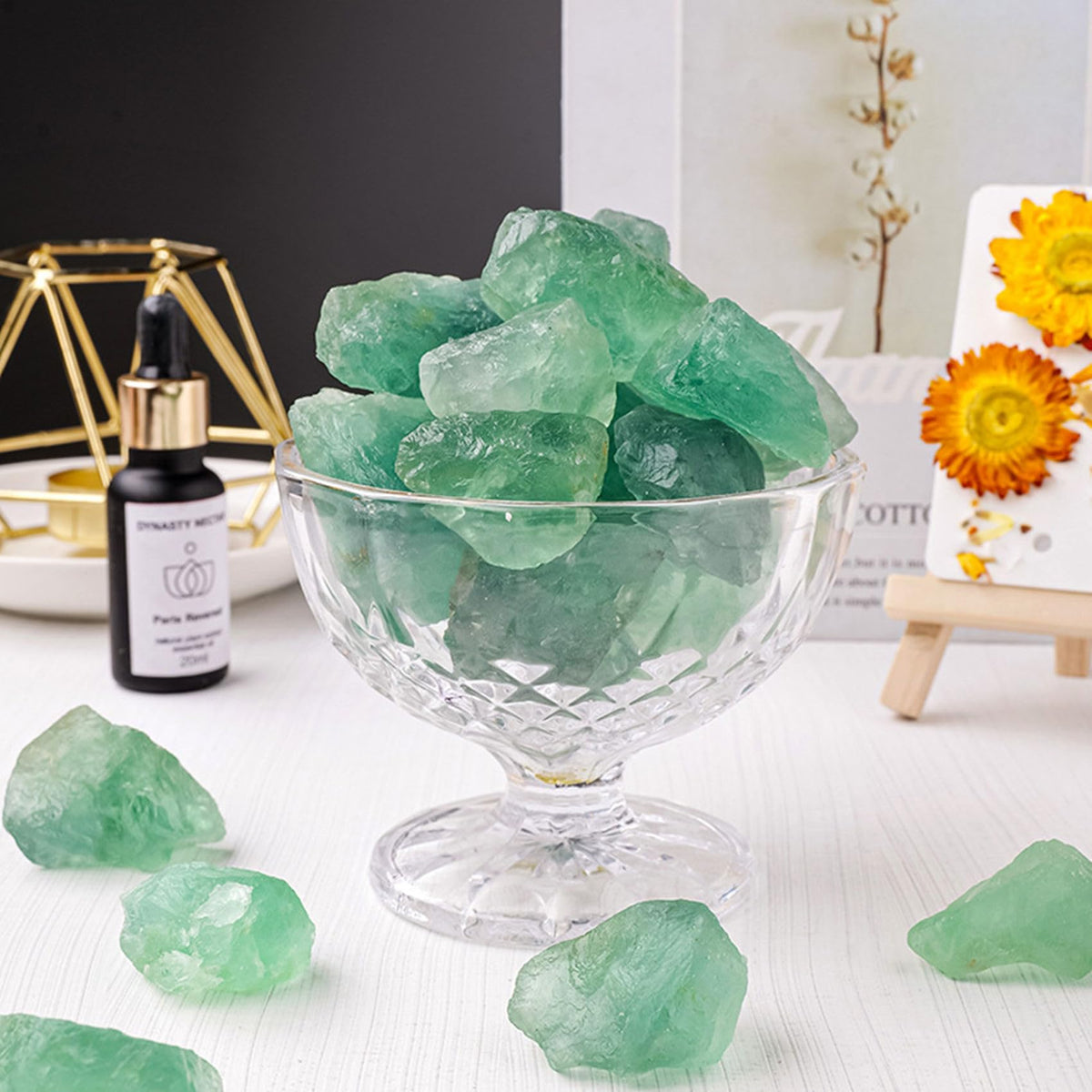 Light Green Fluorite Raw Crystals Healing Crystals Natural Rough Stones 1.2-2" for Tumbling, Fountain Rocks, Yoga, Meditation, Polishin, Gift 27
