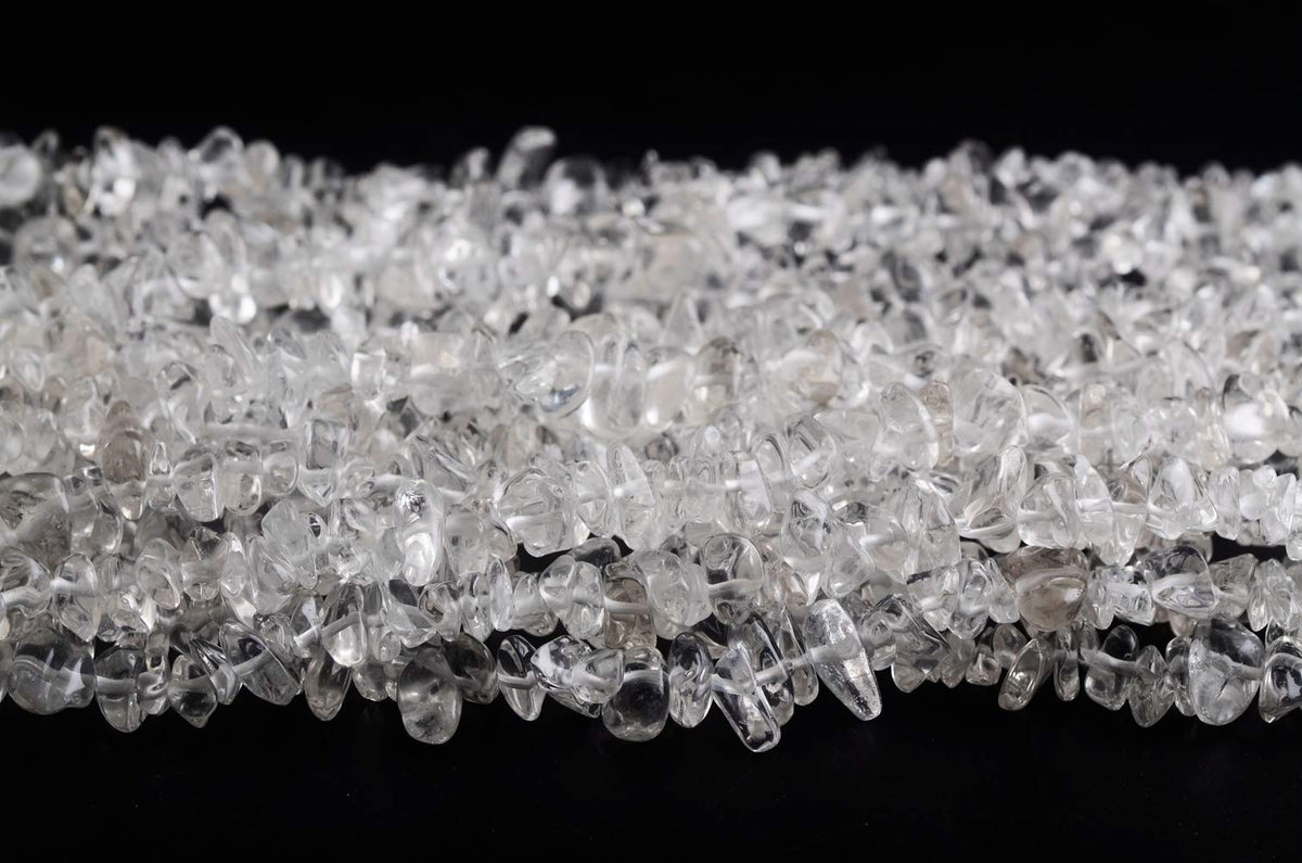 Natural Chip Stone Beads Crystal Quartz 5-8mm About 400 Pieces Irregular Gemstones Healing Crystal Loose Rocks Bead Hole Drilled DIY for Bracelet Jewelry Making Crafting (5-8mm, Clear Crystal Quartz)