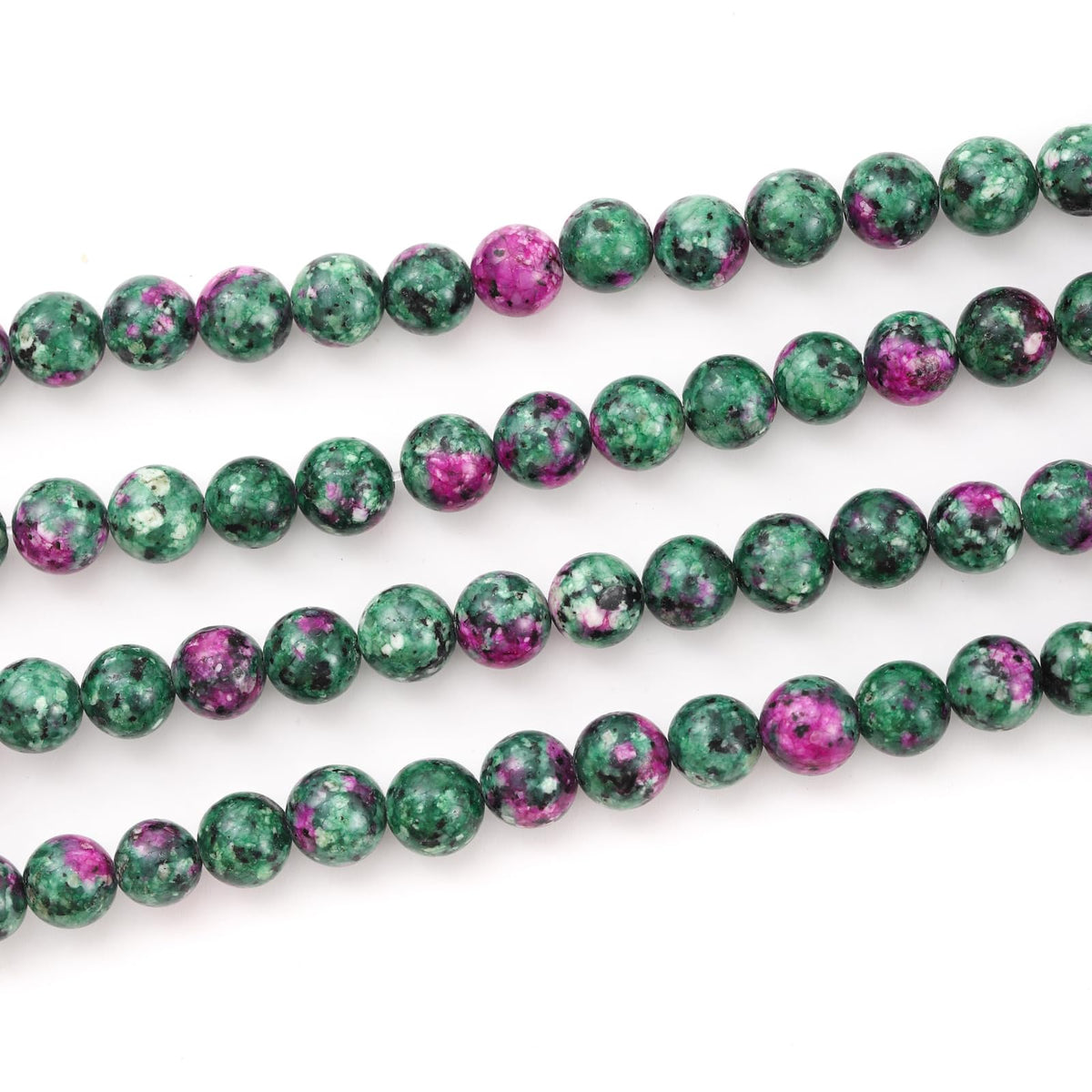 10mm 38pcs DIY Natural Ruby Zoisite Stone Beads Round Healing Crystal Gemstone Loose Beads for Jewelry Making Handmade Bracelet Necklace
