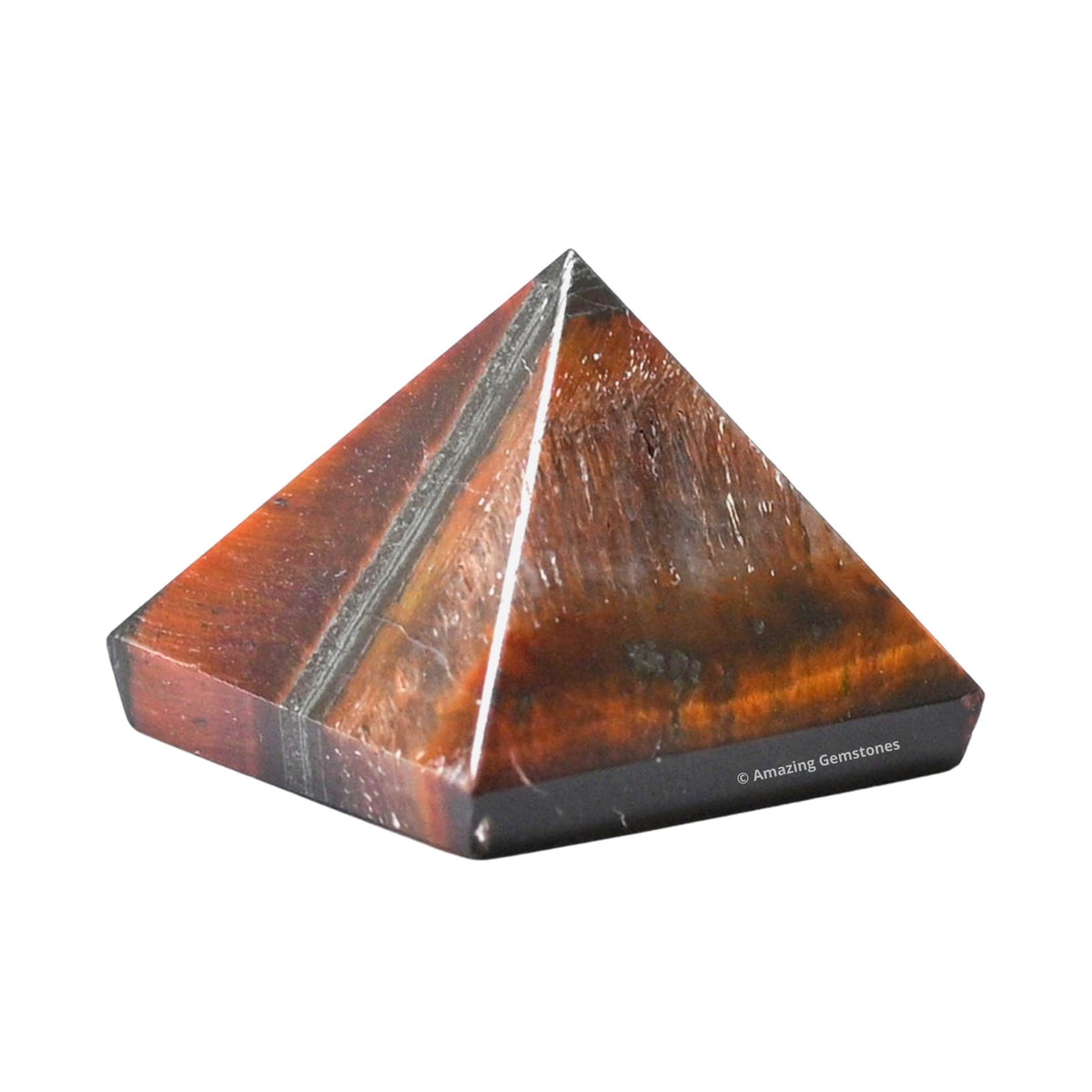 Amazing Gemstone Red Tiger Eye Pyramid Crystal Healing Stones - 1" Great Pyramid Figurine of Natural Stone Pyramid for Meditation, Reiki, Chakra Balancing and Crystal Pyramids Grid
