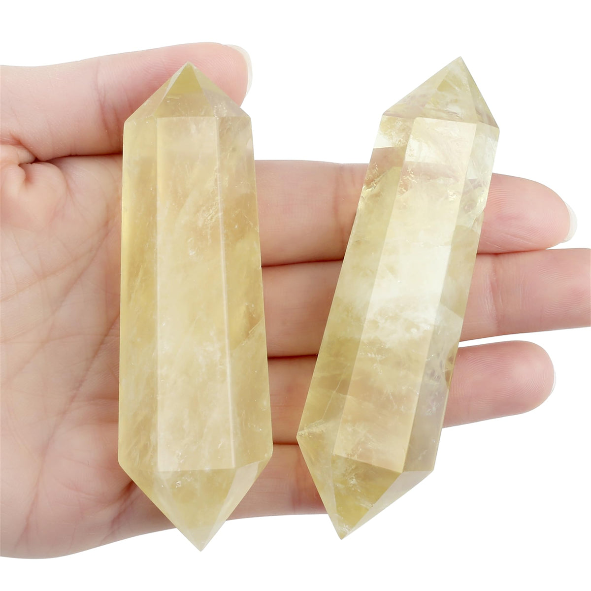 YATOJUZI 3.5" Citrine Healing Crystals Wand Natural Crystals and Healing Stones Large Hexagonal Citrine Crystal Points for Meditation Divination Reiki Energy Balancing 1PCS