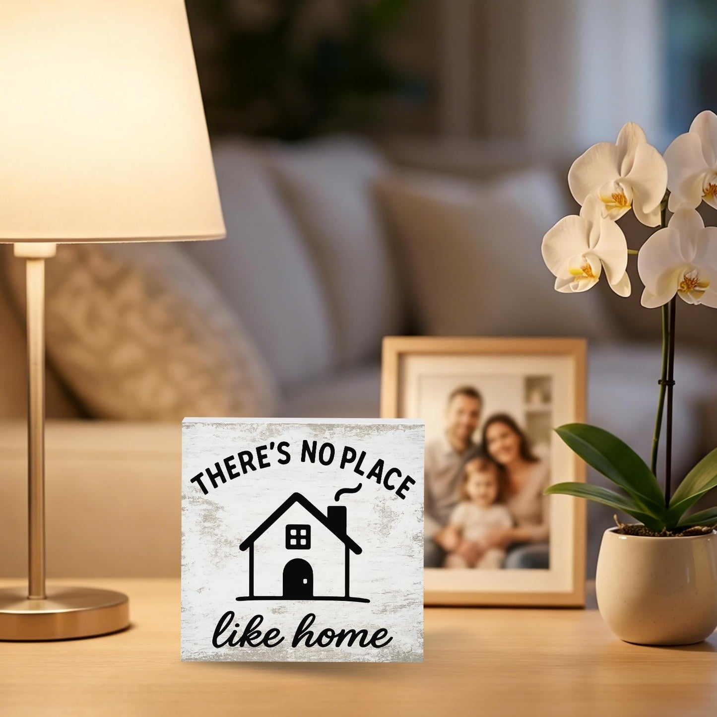 There's No Place Like Home Rural Rustic Farmhouse Sign Countryside Desk Decor for Home office Kitchen Bedroom Living Room Shelf Charming Decorations Gift for Country Lovers Family Housewarming Accent