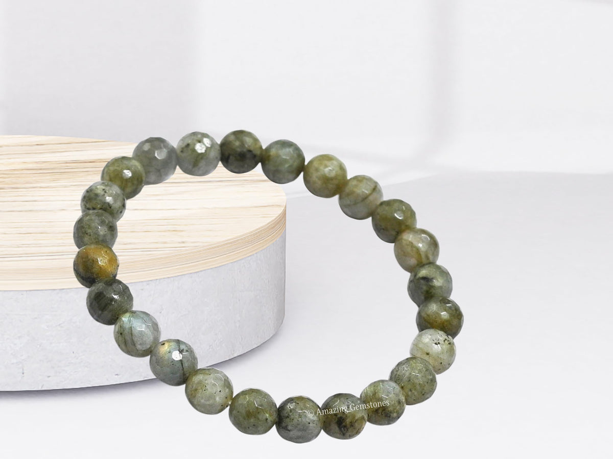 Amazing Gemstone Labradorite Bracelet for Women - Chakra Mens Bracelet Protection Crystals and Healing Stones - Blessing Bracelet Spiritual Meditation Gift Christmas Stocking Stuffers