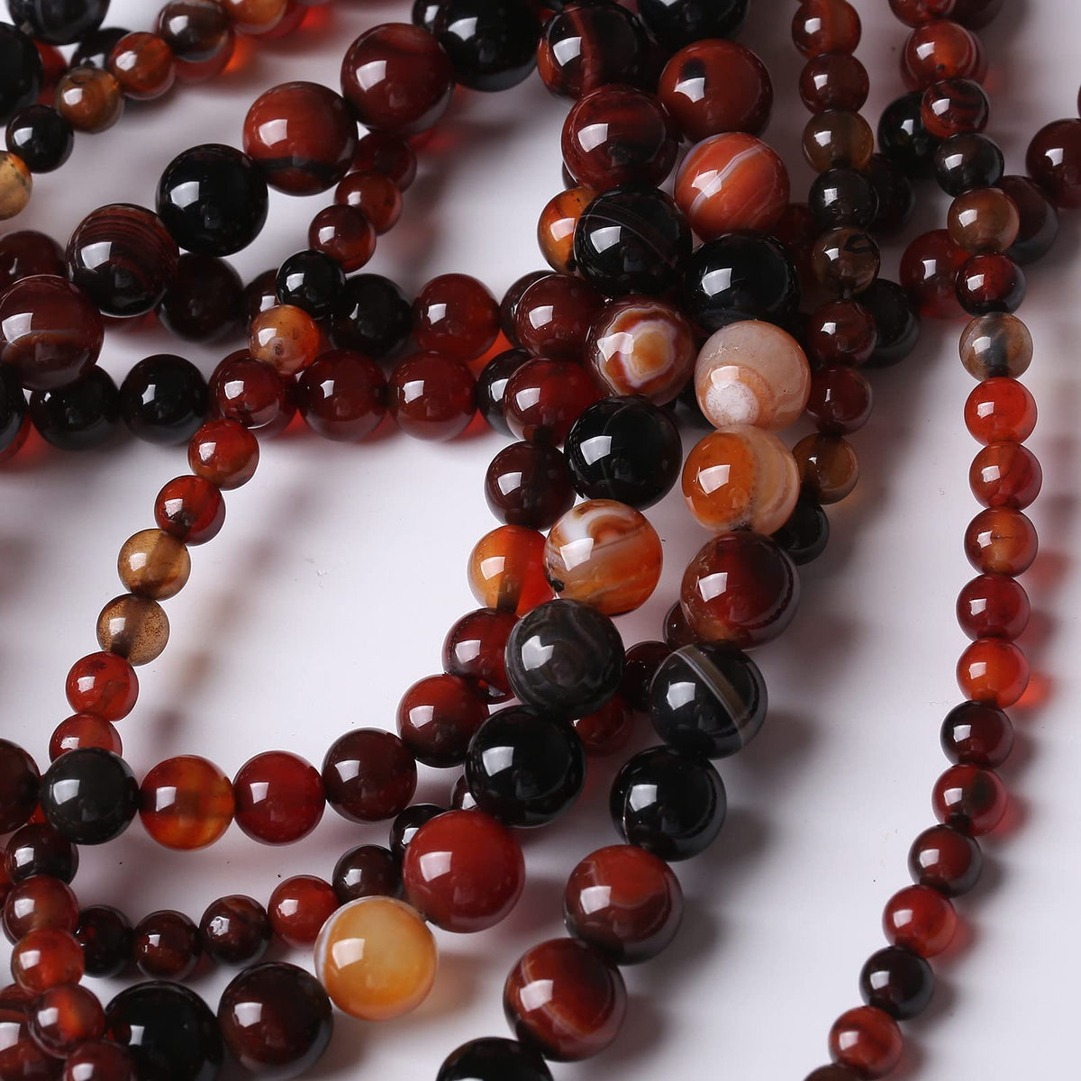 90PCS 4MM Red Persian Agate Natural Gemstone Round Stone Beads for Jewelry Making DIY Energy Stone Healing Power Bracelet 15"