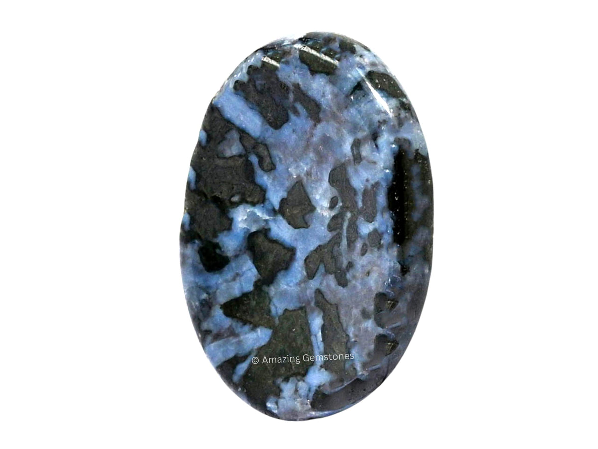 Amazing Gemstone Indigo Gabbro Worry Stone Crystals and Healing Stones - Stones for Stress Relief - Piedra Crystal Fidget for Meditation, Relaxation - Unique Stocking Stuffers and Birthday Gift