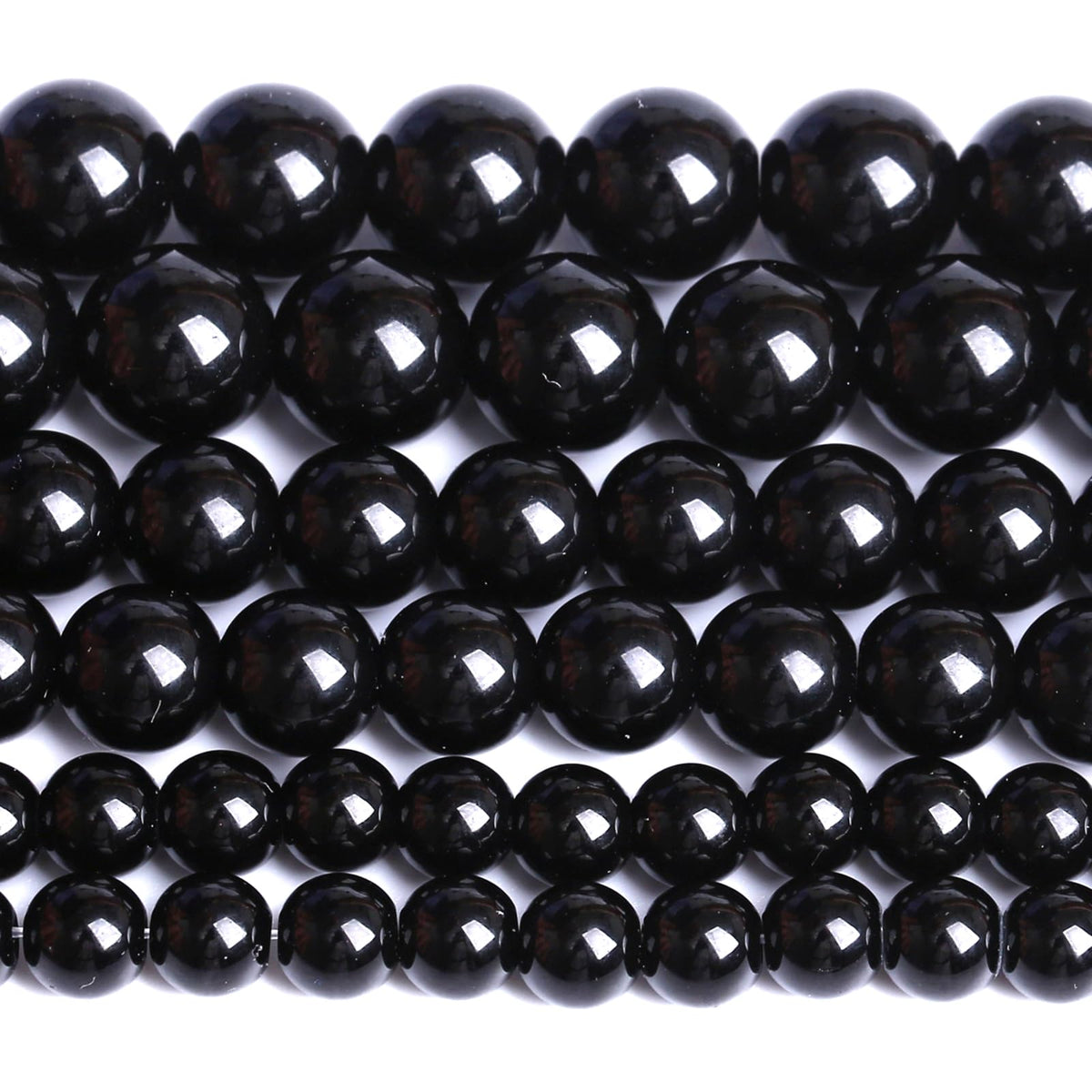 10MM Natural Black Agate Gemstone Beads Round Loose Stone Beads for Jewelry and Bracelets Making 72pcs 2 Strands 32