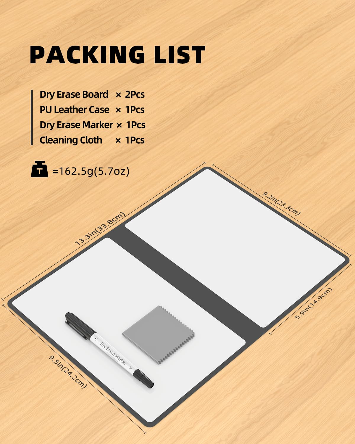 Mehaving Portable Small White Board Dry Erase Board, Reusable 9.5 * 6.6in Notebook Memo, Office Home Supplies Desk Accessories MH760 (Blue)