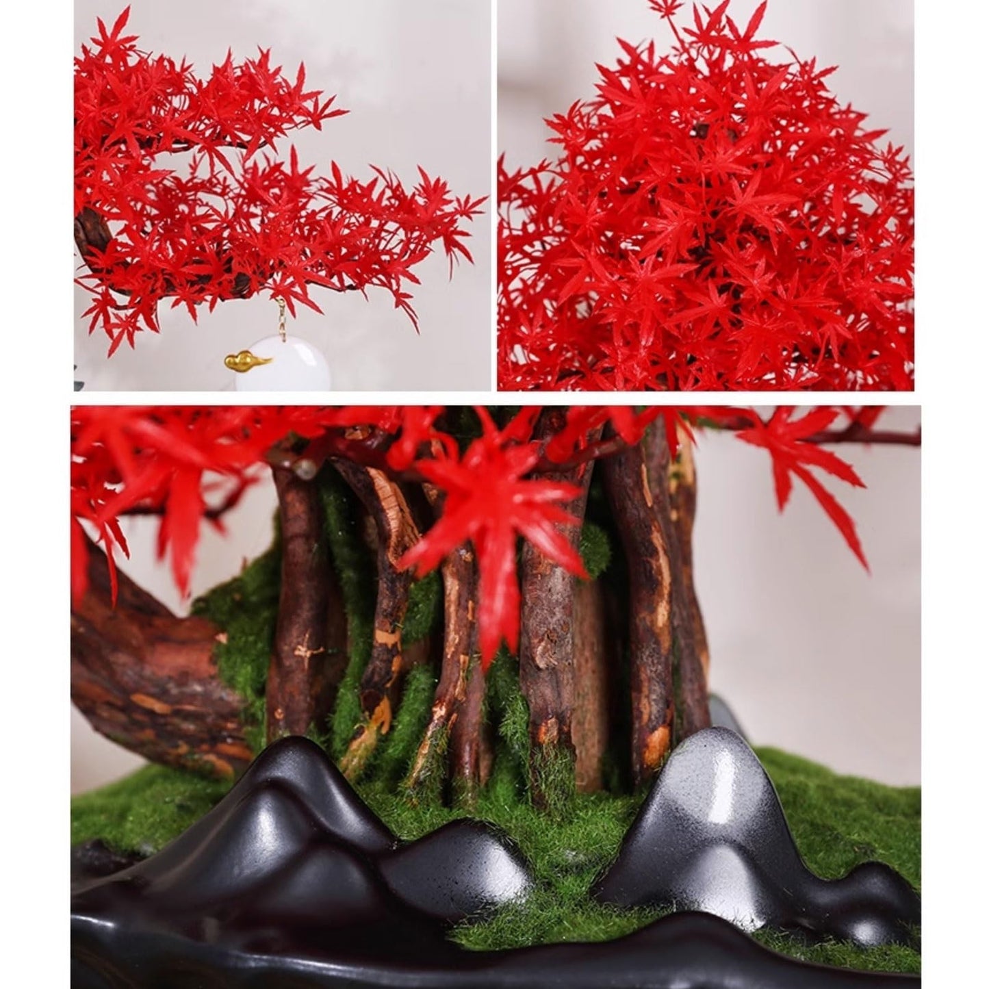 GRFIT Artificial Bonsai Tree Simulation Bonsai Hotel Living Room Desk Ornaments High-end Modeling Luxury Artificial Greenery Landscaping Artificial Tree Plant