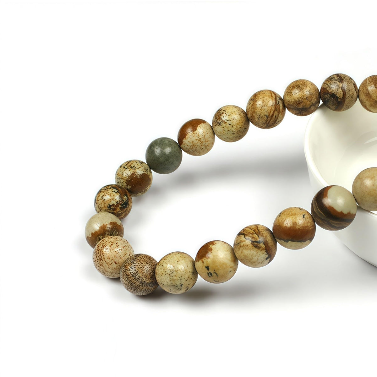 MJDCB AAA Natural Picture Beads Stone Beads for DIY Bracelet Making Strand 15" (6mm)