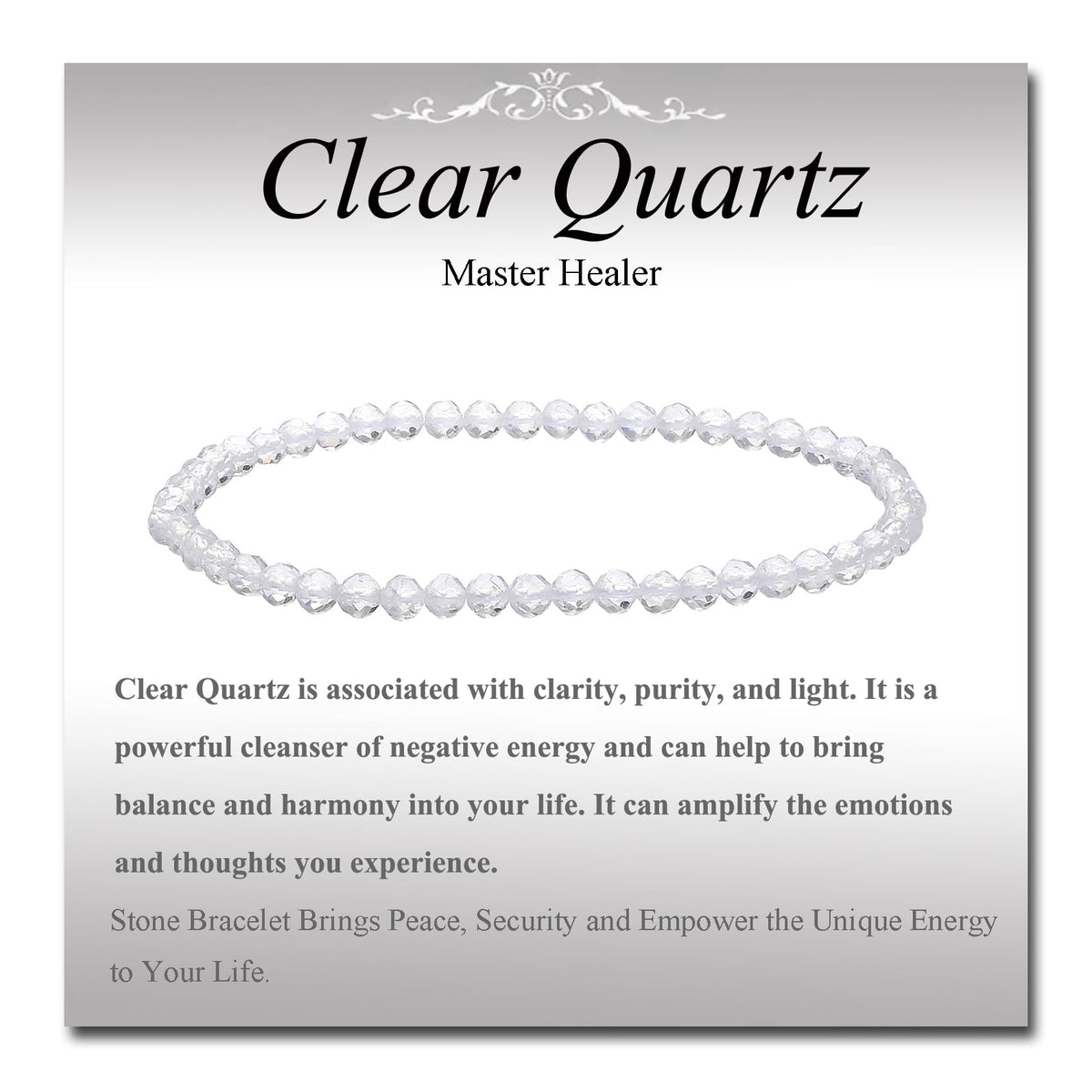 MASSIVE BEADS Natural Genuine Gemstone Beads Healing Crystal Chakra Reiki Jewelry Faceted Round Beads Bracelets (Clear Quartz, 3mm)