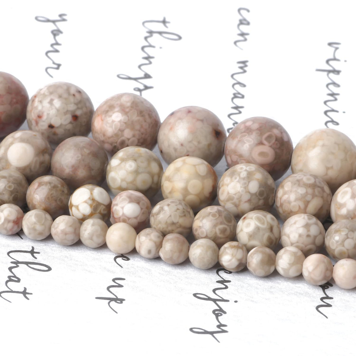 Yochus 45pcs Polish Maifanitum Beads，8mm Healing Power Natural Stone Round Loose Gemstone Beads for Jewelry Making Earring Necklace DIY Crafts
