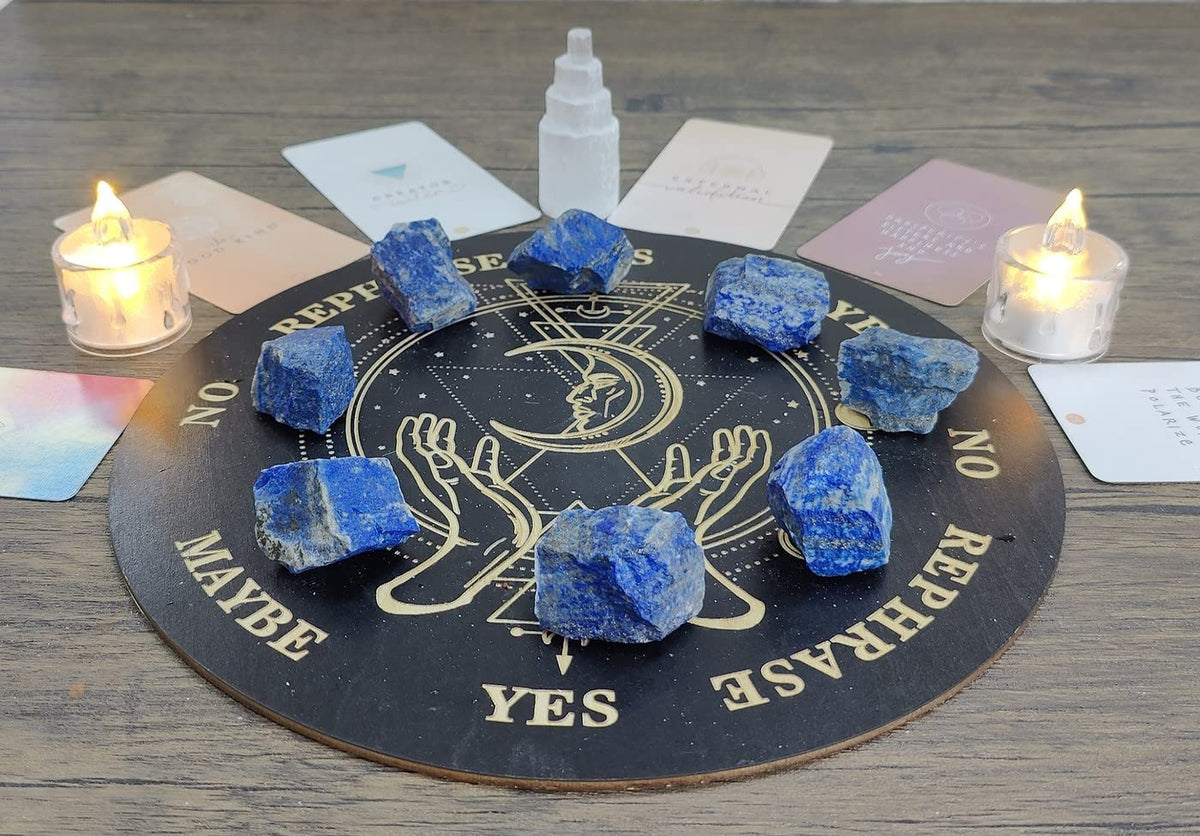 MAIBAOTA Natural Lapis Lazuli Crystal Stone Bulk Raw Healing Crystal Stones 1" Raw Rough Gemstones Rocks for Tumbling Polishing Cutting Quartz Crystals