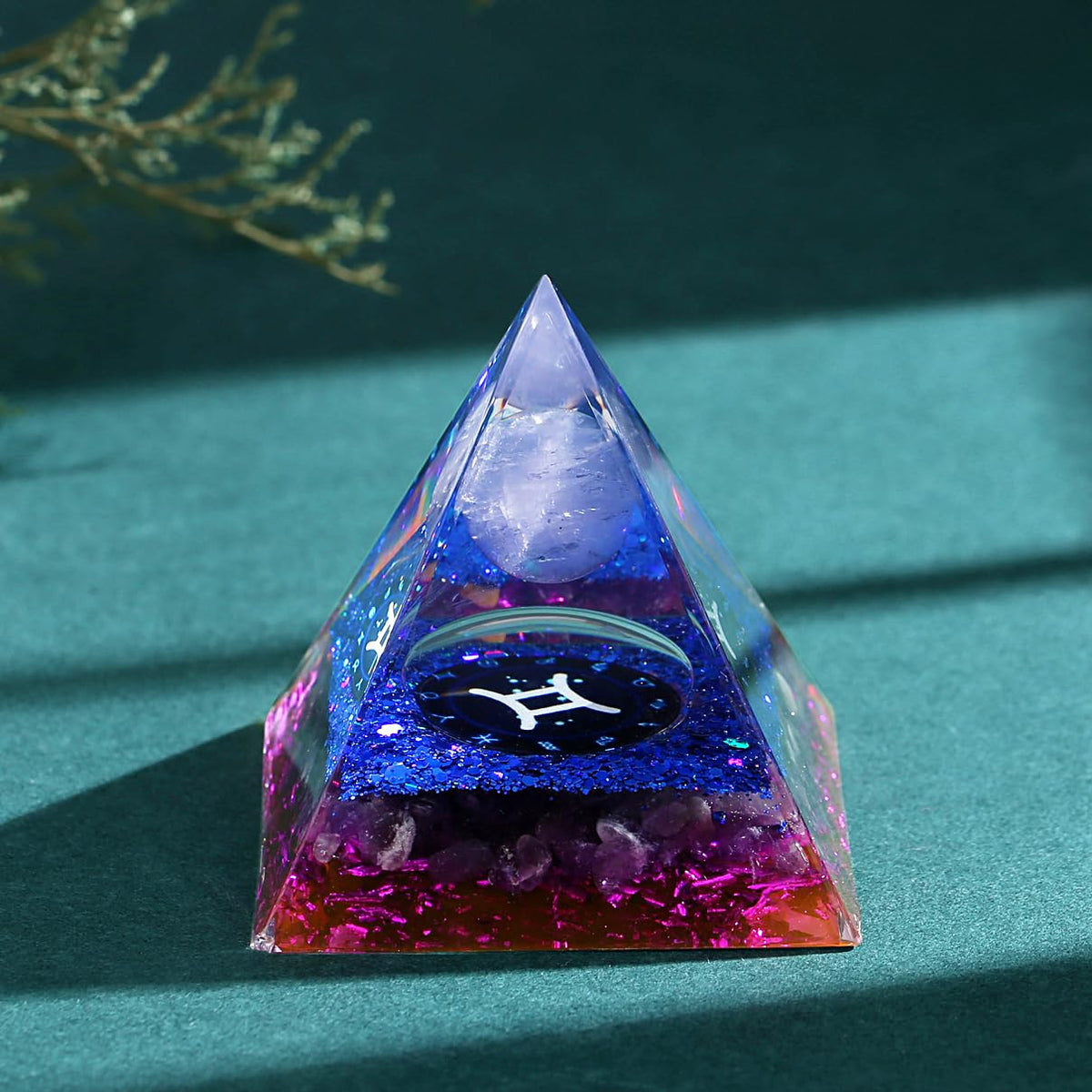 YATOJUZI 12 Zodiac Gemini Birthday Gifts for Women Men Healing Crystals Natural Amethyst Crystal Stones Gemstones Orgonite Chakra Reiki Lucky Energy Decor for Office Desk Decorations