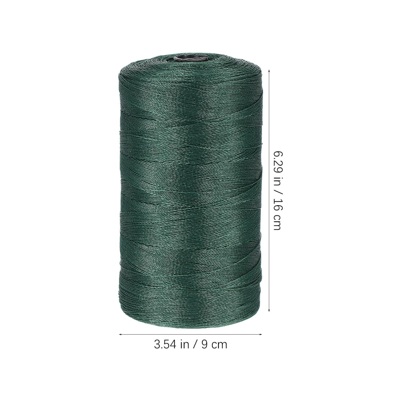 1Roll Braided Nylon Twine: 6-Strand Fishing Net Repair Rope for Outdoor Camping Marine Binding (Dark Green‌)