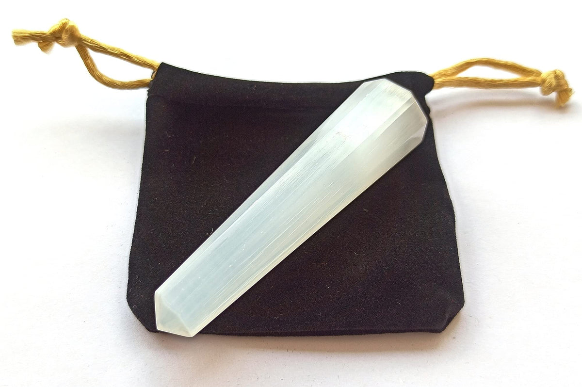 WholesaleGemShop 70 mm (3 Inch) Selenite Gemstones Obelisk Tower Jumbo Facet Aura Rock Crystal Natural Polished Earth Wand Spirit