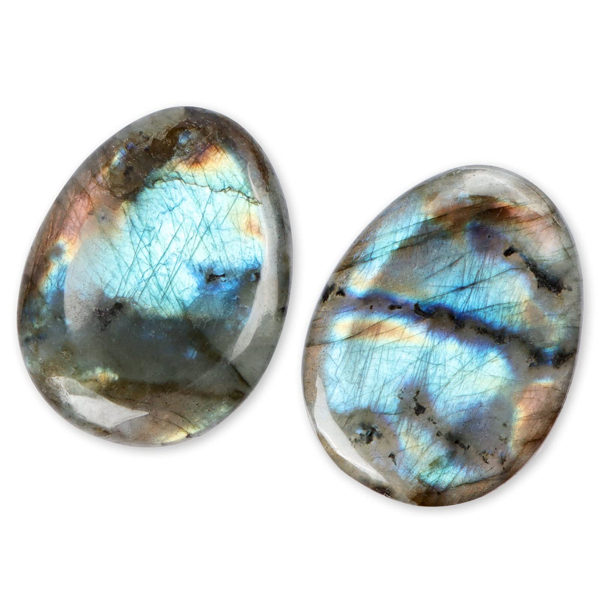 Artistone Labradorite Crystal Thumb Worry Stone Hand Carved Healing Crystal Pocket Stone for Meditation Reiki, Water Drop Shaped
