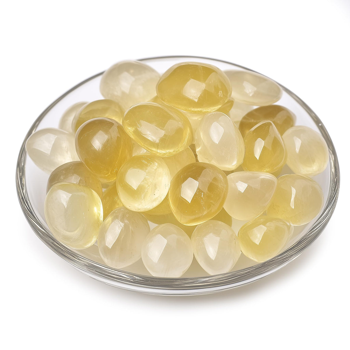 SigMntun Polished Stone Set Citrine Crystals, 0.8" Handpicked Tumbled Gemstones Rocks, Pebbles for Reiki, Chakra, Healing, Home Decor