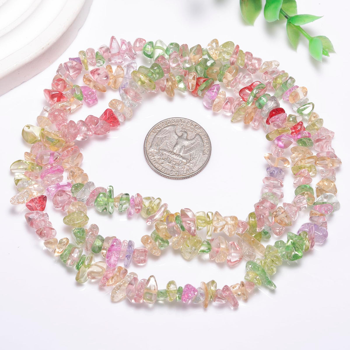 200pcs Multicolor Glass Crystal Chip Beads 5-8mm Irregular Pre-Drilled 30-inch Strand Healing Crystal Bead for DIY Jewelry Making Bracelet Necklace Chakra Crafts