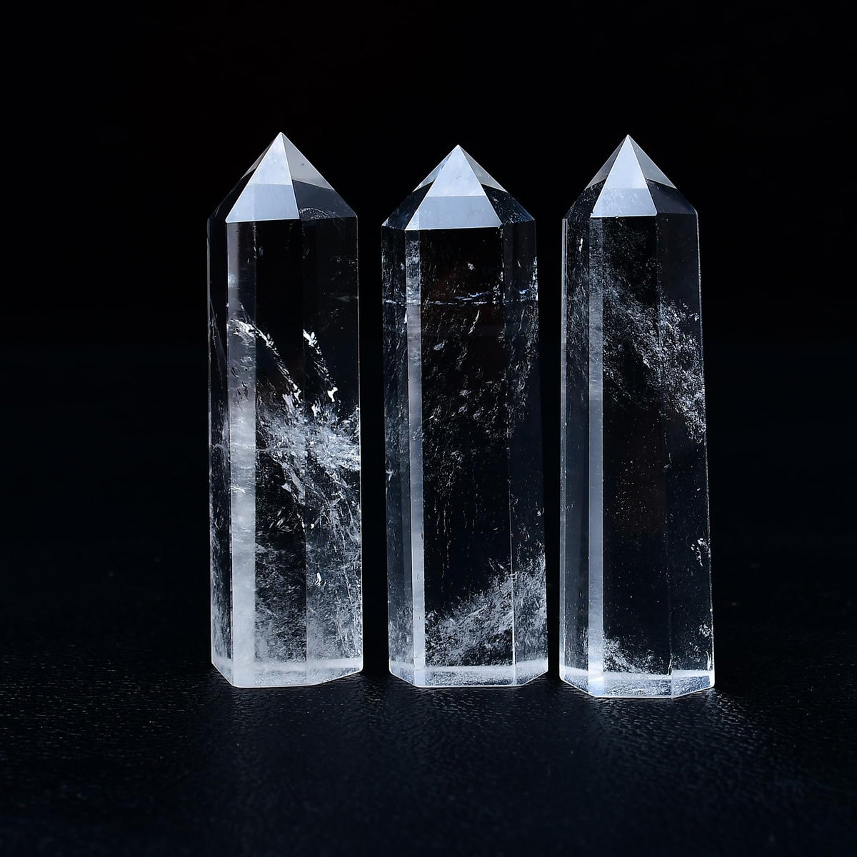 WUYOUSHI 1PCS Clear Quartz Healing Crystals Towers / 1.96-2.36" Natural Reiki Energy Wand Stone 6 Faceted Chakra Quartz Crystal Reiki Meditation Therapy Decoration Gifts