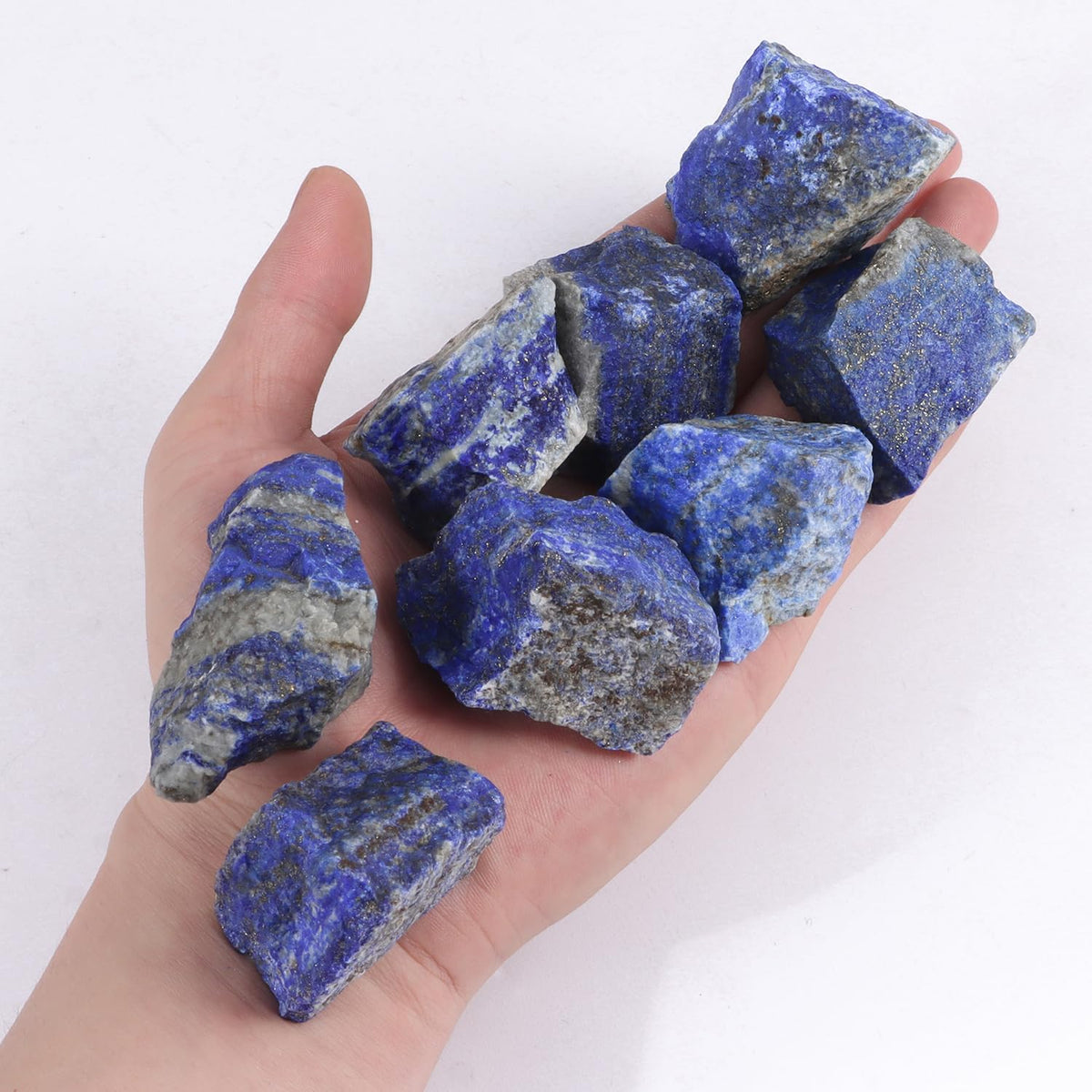 1Lb Lapis Lazuli Raw Crystal Stone Natural Rough Stones Bulk for Cabbing, Tumbling, Cutting, Lapidary, Polishing, Reiki Crytsal Healing