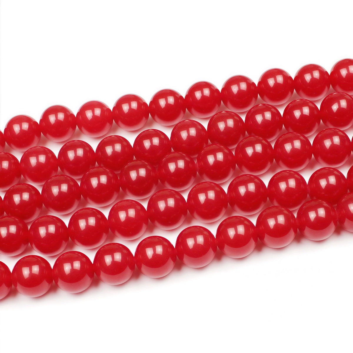 MJDCB Natural Red Jade Round Loose Beads for Jewelry Making DIY Bracelet Necklace (10mm)