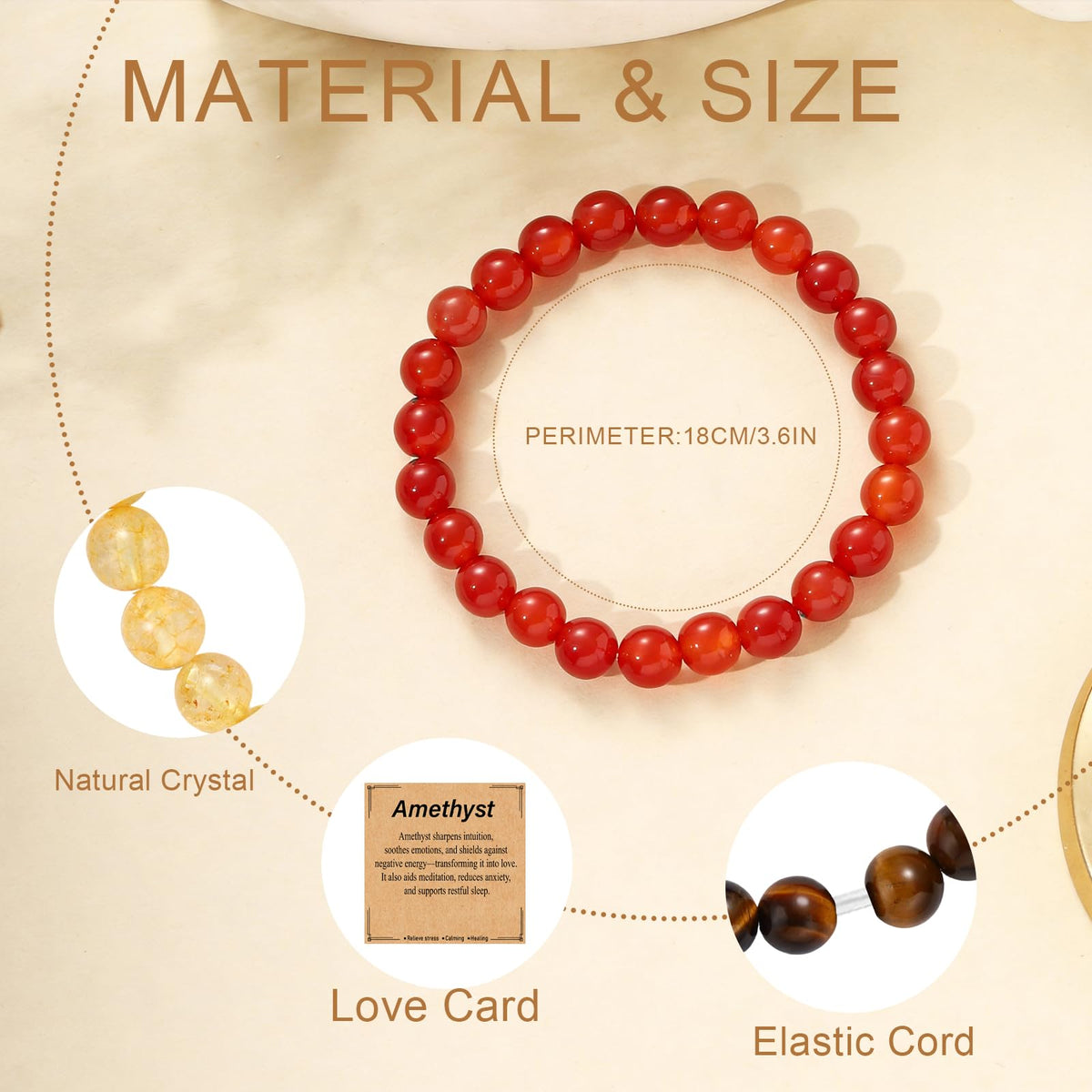 Kenailw Triple Protection Bracelet Gifts for Women, Healing Crystal Beaded Hematite Black Tourmaline Tigers Eye Natural Stone Healing Birthday Christmas Gifts Jewelry for Her Mom Best Friend