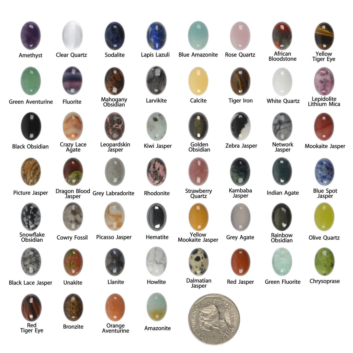 All Natural 24pcs Multi-color 14mm Gemstone Oval Cab Cabochon For Jewelry Making