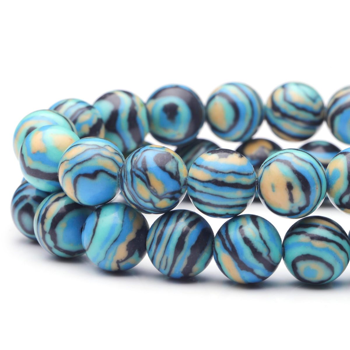 Youngbling Natural Gemstone Beads for Jewelry Making,8mm Blue Malachite Polished Round Smooth Stone Beads for Bracelet Necklace 15 Inch(Blue Malachite,8mm)