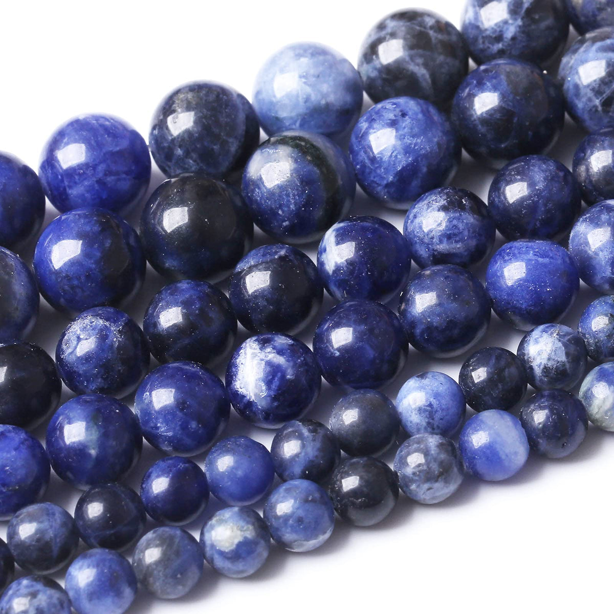 32PCS 12MM Natural Bule Sodalite Stone Beads Energy Healing Beads for DIY Jewelry Bracelet Necklace Making for Jewelry Making15Inch