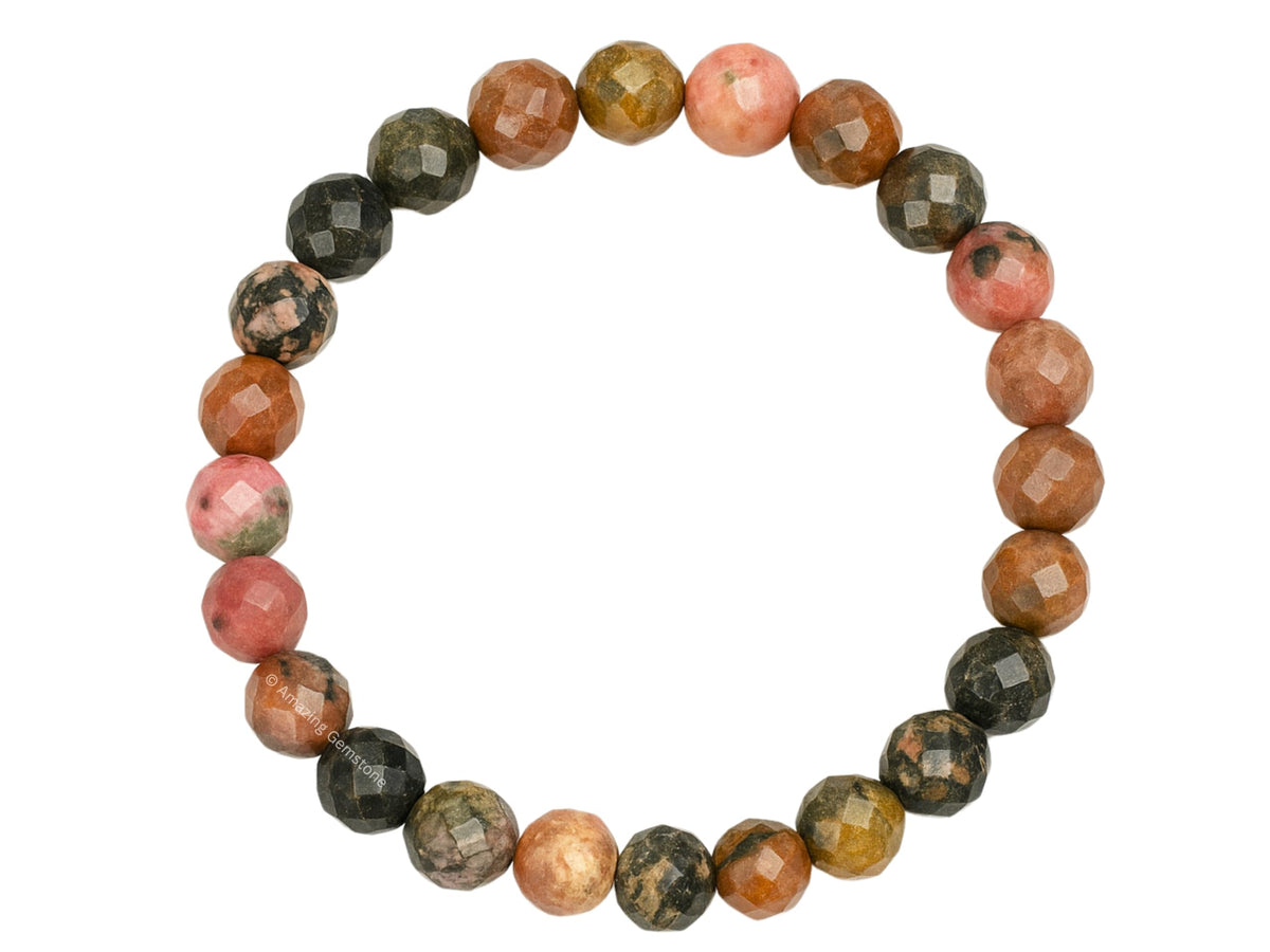Amazing Gemstone Rhodonite with Matrix Bracelet for Women - Chakra Mens Bracelet Protection Crystals and Healing Stones - Blessing Bracelet Spiritual Meditation Gift Christmas Stocking