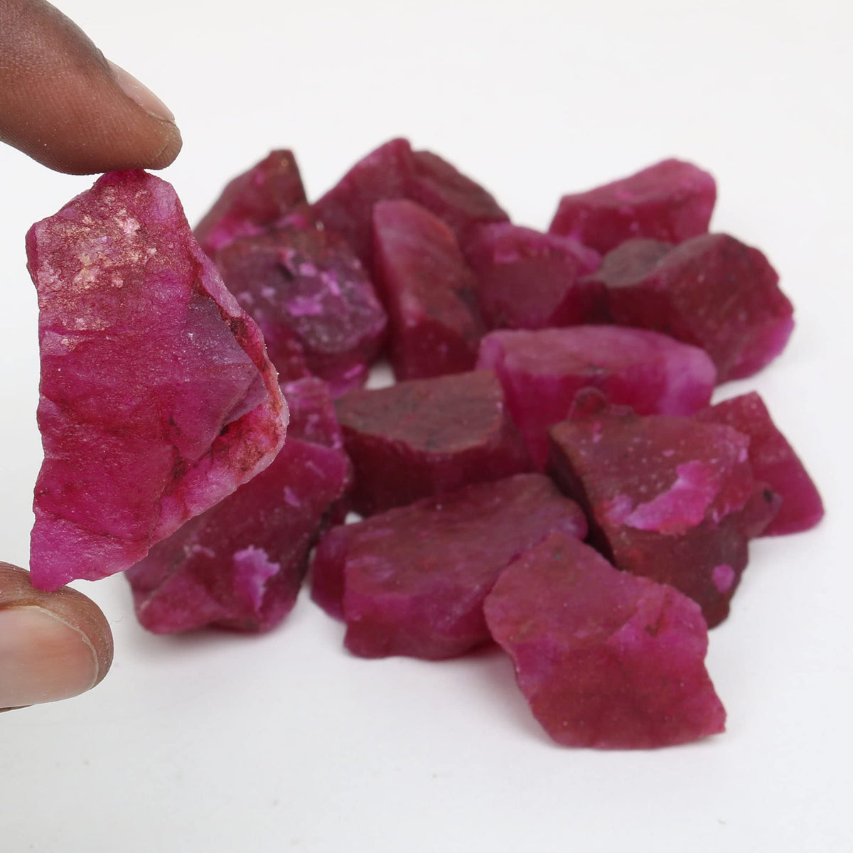 REAL-GEMS Natural Raw Healing Crystals Rough Stones for Tumbling, Cabbing, Polishing, Wire Wrapping, Wicca & Reiki Crystal Healing, Mix Gemstones,7 Chakra (Red Ruby)